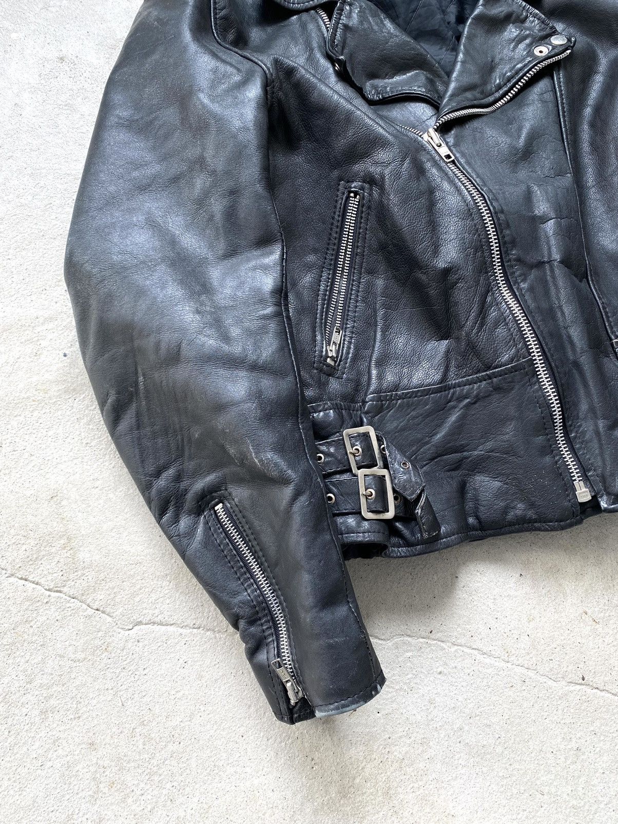Other Rare! Vintage 70s Leather Jacket Art Face In Snakes Medusa Size US L / EU 52-54 / 3 - 7 Thumbnail