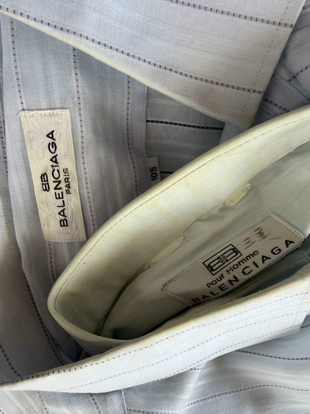 Balenciaga Balenciaga double layered vintage shirt button Size US XL / EU 56 / 4 - 5 Thumbnail