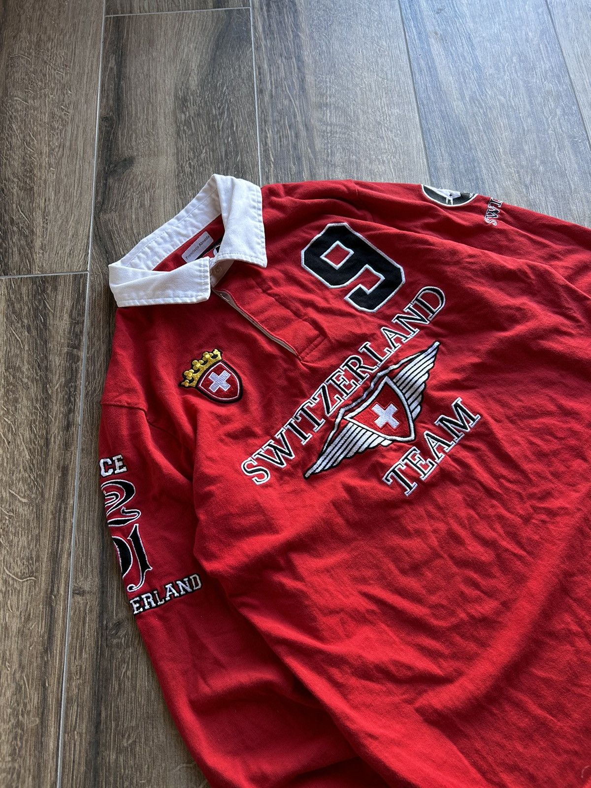 Jerzees × Rugby Ralph Lauren × Swiss Legend Vintage Swiss Bull rugby jersey big logo y2k Size US S / EU 44-46 / 1 - 3 Thumbnail