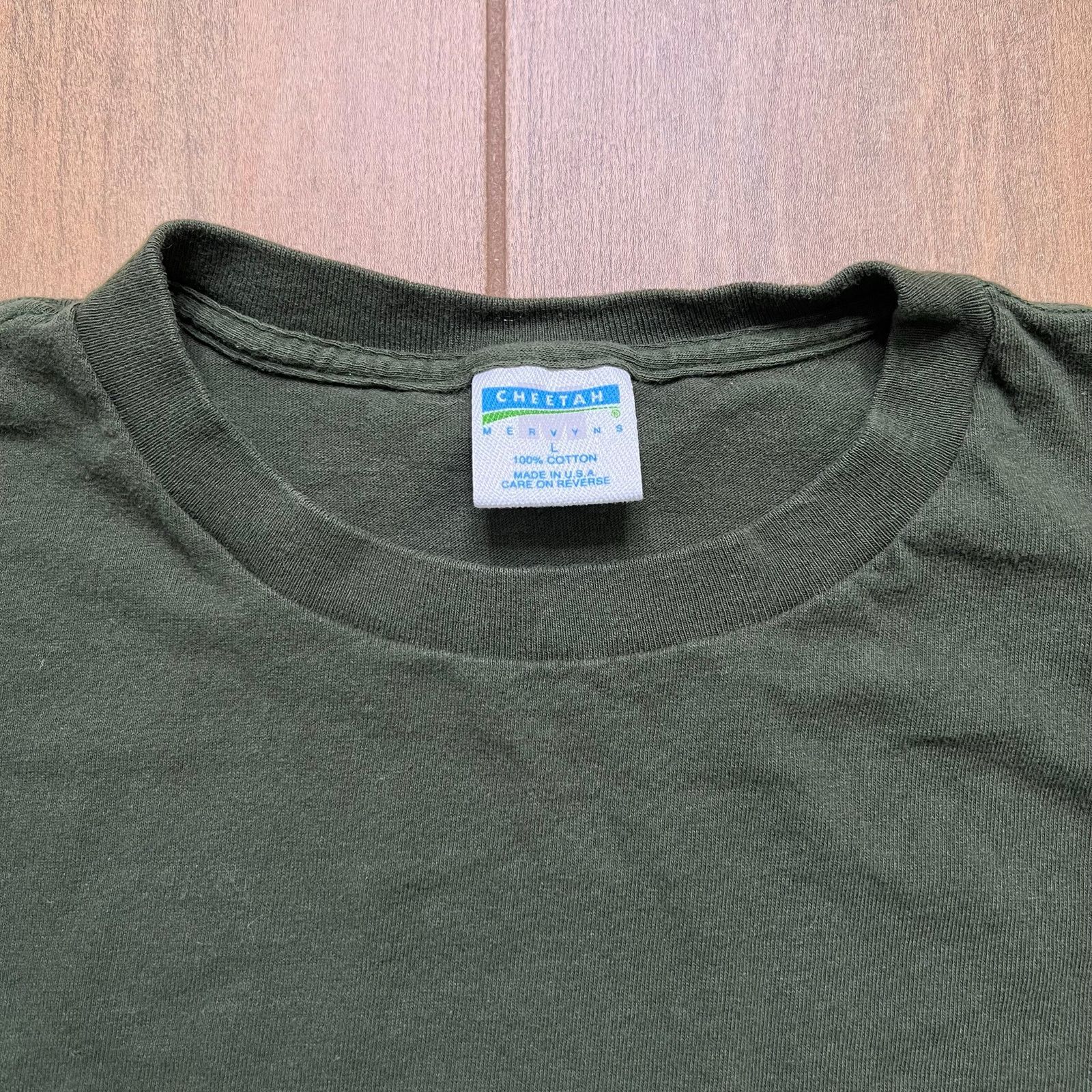 Vintage Vintage 90s Cheetah Men's L Green T-Shirt Blank Pocket USA Size US L / EU 52-54 / 3 - 2 Thumbnail