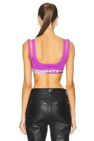 Off-White o1gr1nt0125 Size: L / Logo Band Double Layer Bra in Fuchsia Size ONE SIZE - 3 Thumbnail