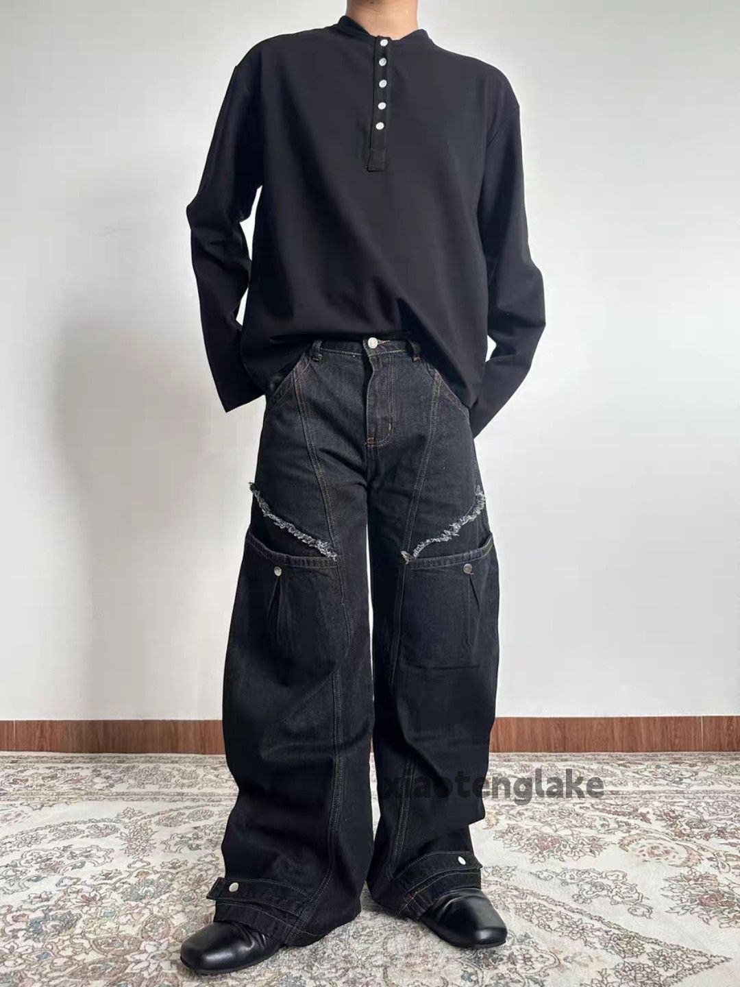 Jean zx utility punk yuppie loose baggy flared cargo jeans Size US 30 / EU 46 - 2 Thumbnail