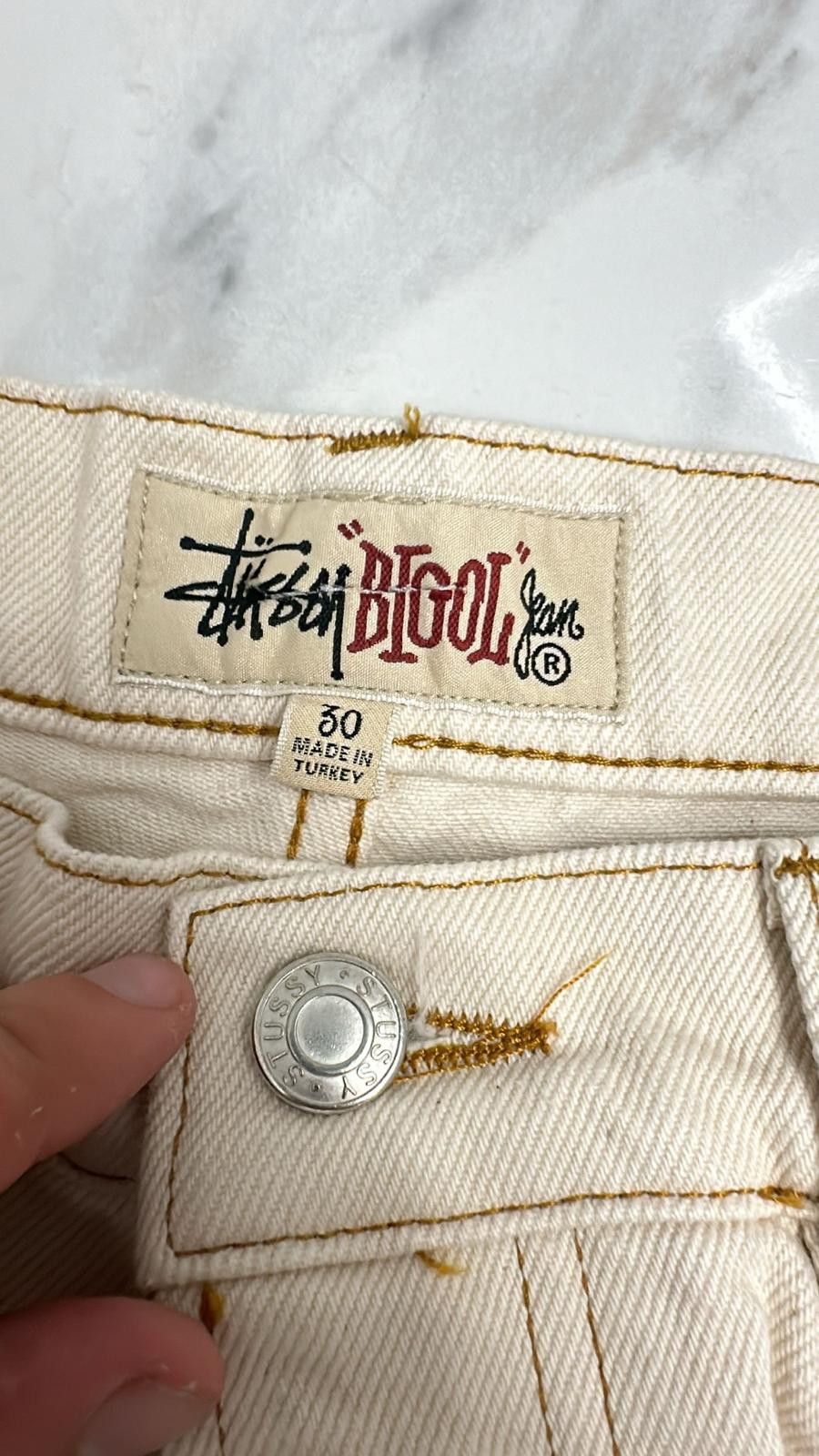 Stussy × Vintage Stussy Big Ol Jean Denim “Natural” 30 Size US 30 / EU 46 - 5 Thumbnail