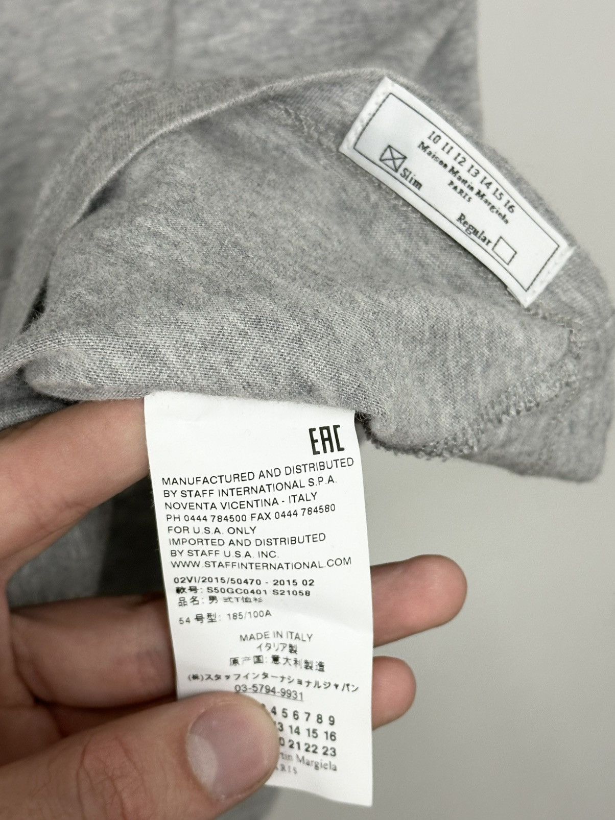 Maison Margiela Maison Margiela Heather Grey Striped Oversized Cotton Tee Size US L / EU 52-54 / 3 - 6 Thumbnail