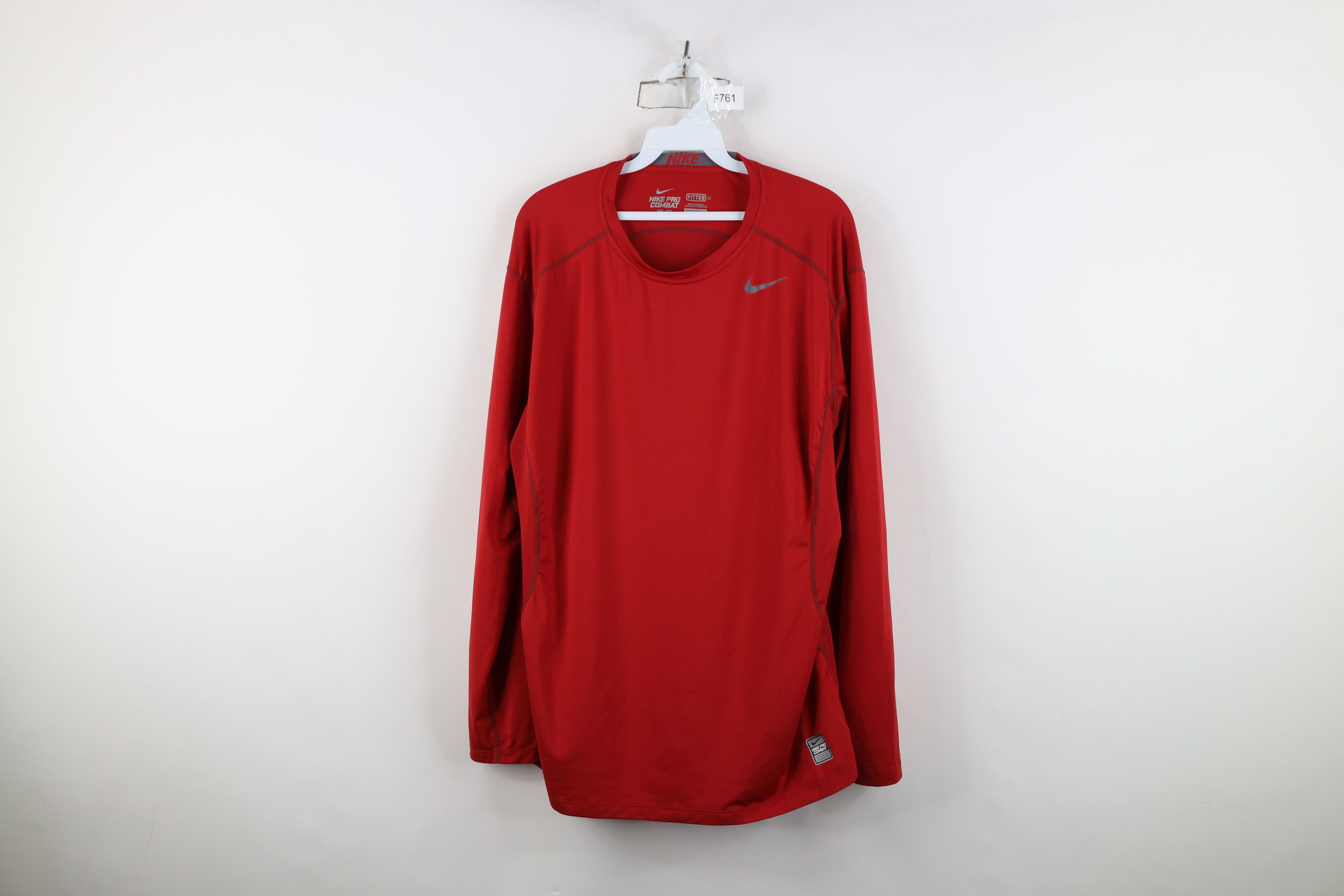 Nike Nike Pro Combat Long Sleeve Gym Training T-Shirt Red Size US XL / EU 56 / 4 - 1 Thumbnail