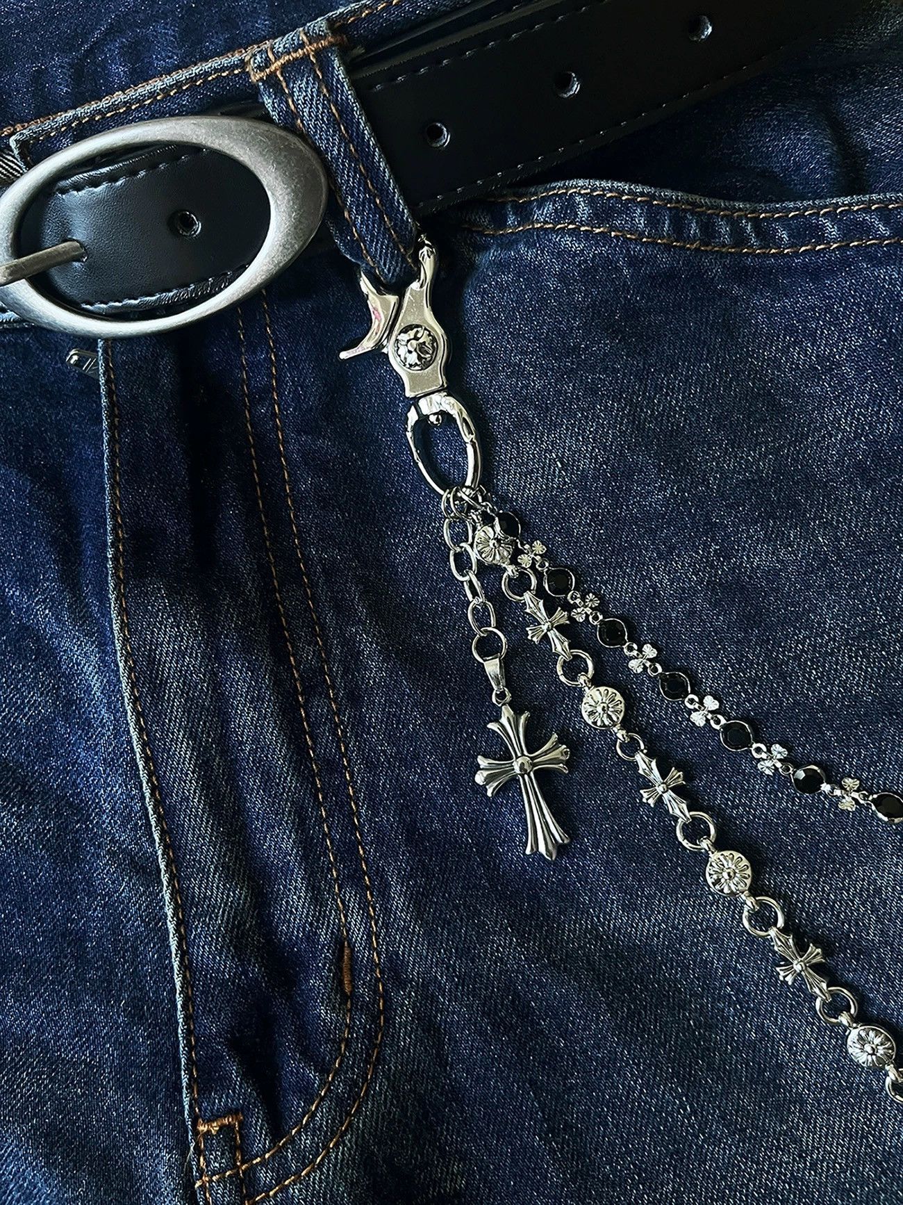 Japanese Brand Avant garde punk double link metal pocket wallet chain Size ONE SIZE - 4 Thumbnail