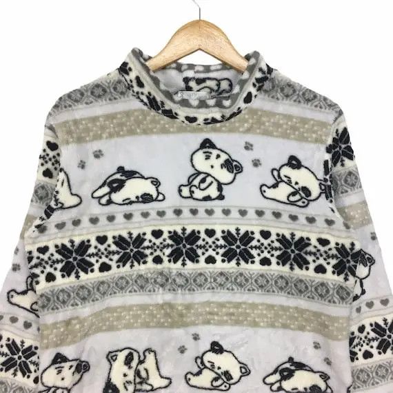 Anime DARE NYAN 1999 Garconne DAN Cartoon Fleece Sweater Size L / US 10 / IT 46 - 3 Thumbnail