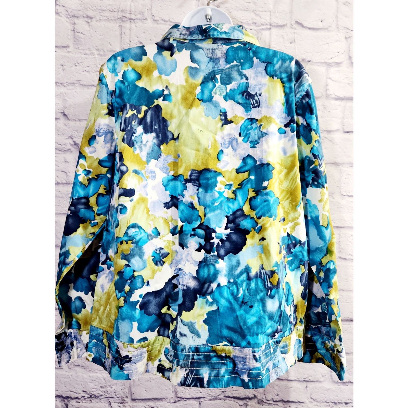 Other Krazy Kat Blue White Abstract Button Denim Jacket Large Size L / US 10 / IT 46 - 4 Thumbnail