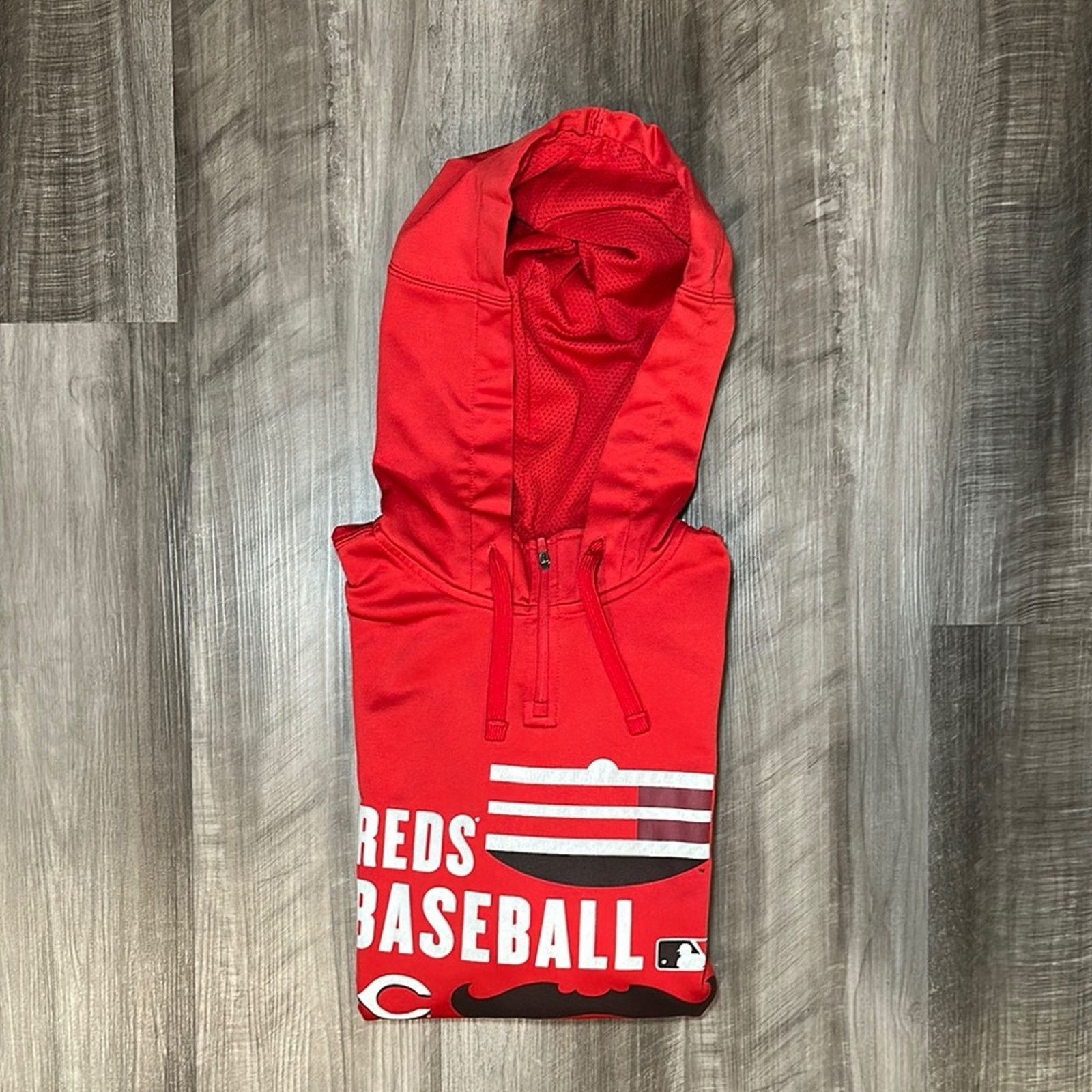 Majestic Cincinnati Reds Get Your ‘Stache On Majestic Hoodie - Medium Size US M / EU 48-50 / 2 - 1 Thumbnail