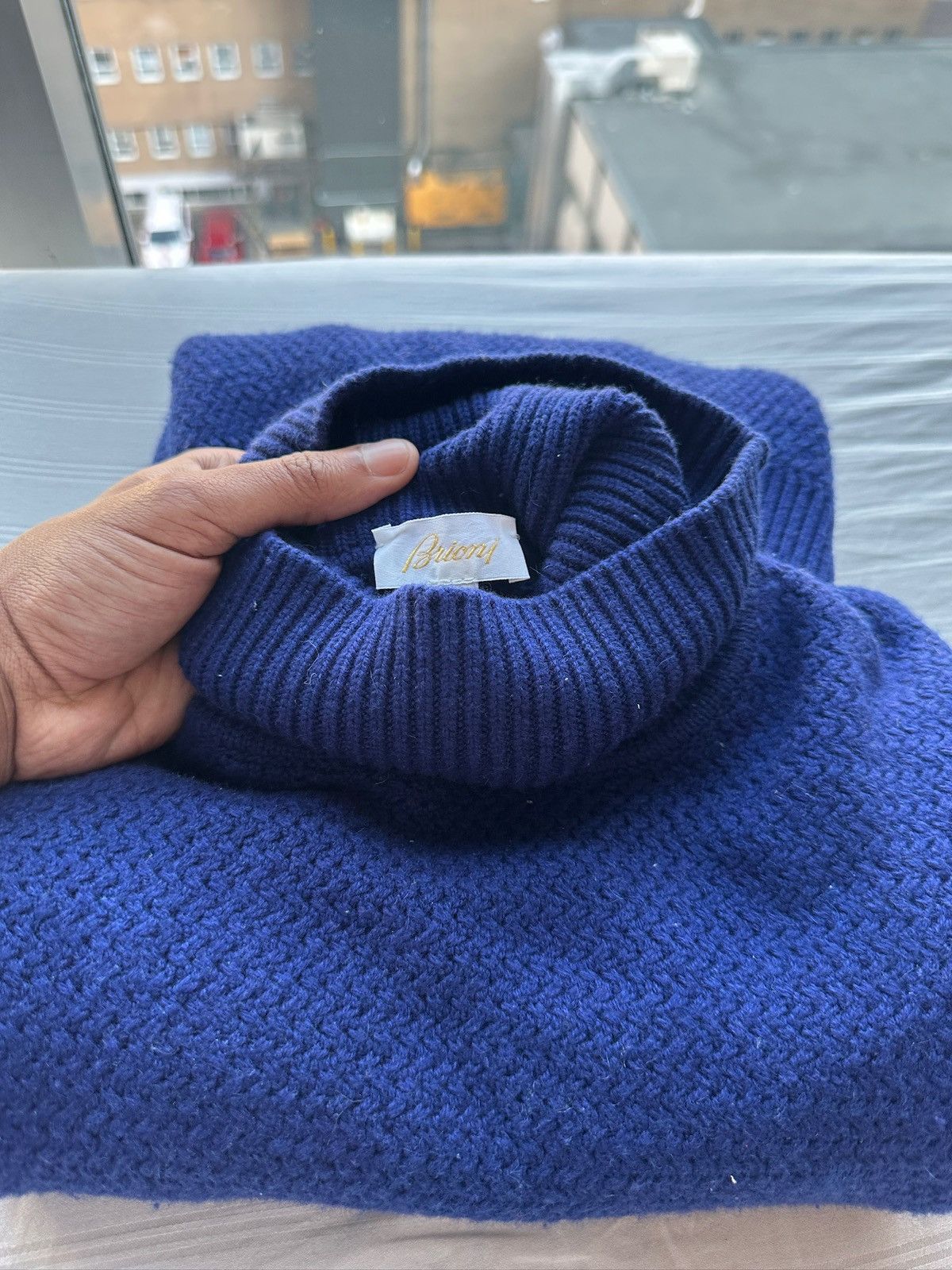 Brioni Brioni Blue Turtleneck Cashmere Sweater Size US M / EU 48-50 / 2 - 3 Thumbnail
