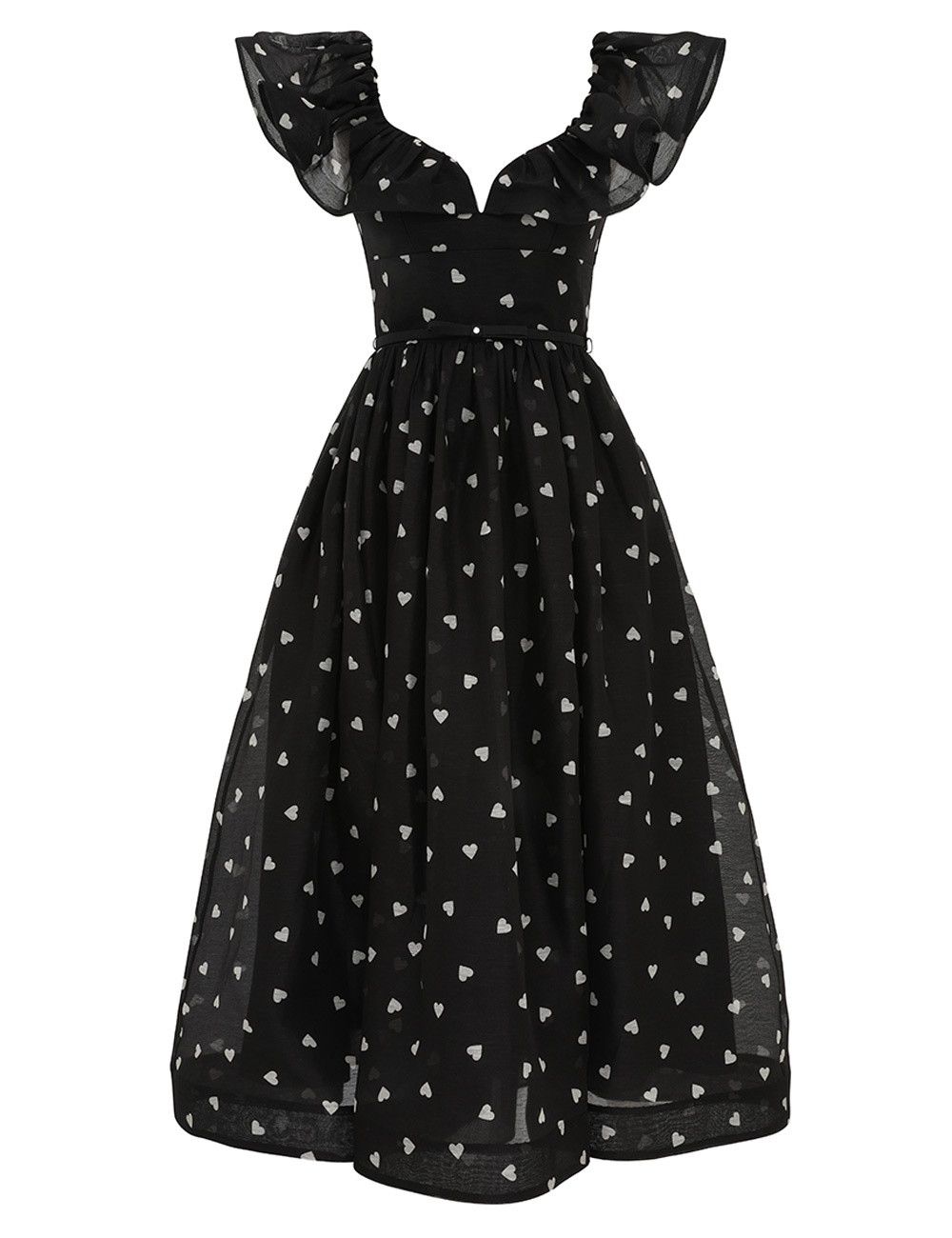 Zimmermann oc11z1025 Crush Frilled Midi Dress in Black Size S / US 4 / IT 40 - 1 Thumbnail