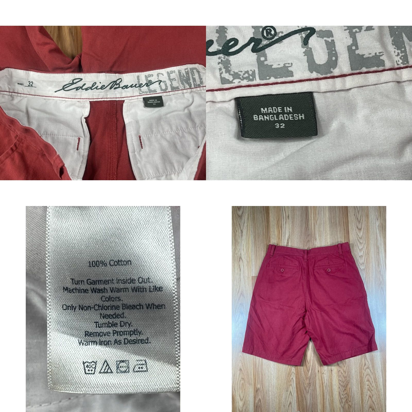 Eddie Bauer Eddie Bauer Shorts Mens Size 32 Legend Red Flat Front Khaki Chino Casual Outdoor Clothing Size US 32 / EU 48 - 8 Thumbnail