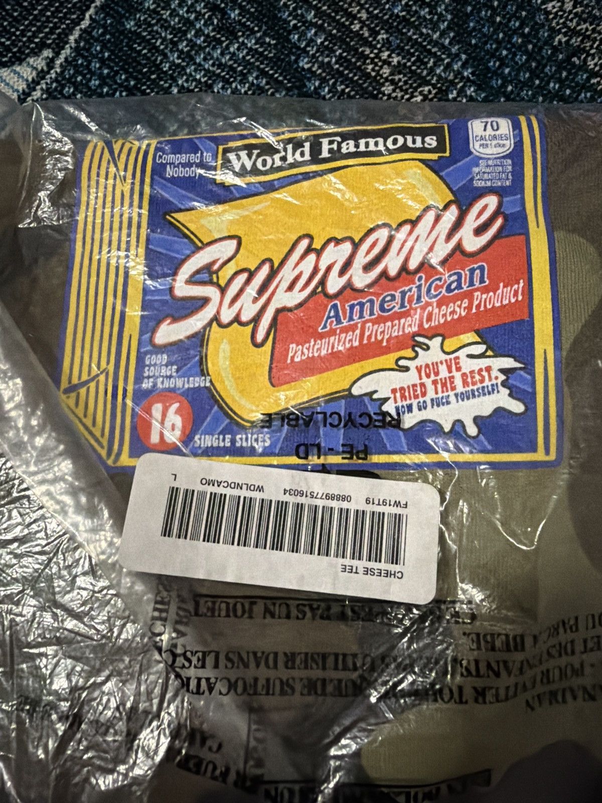 Supreme Supreme Cheese Tee FW19 Size US L / EU 52-54 / 3 - 1 Thumbnail