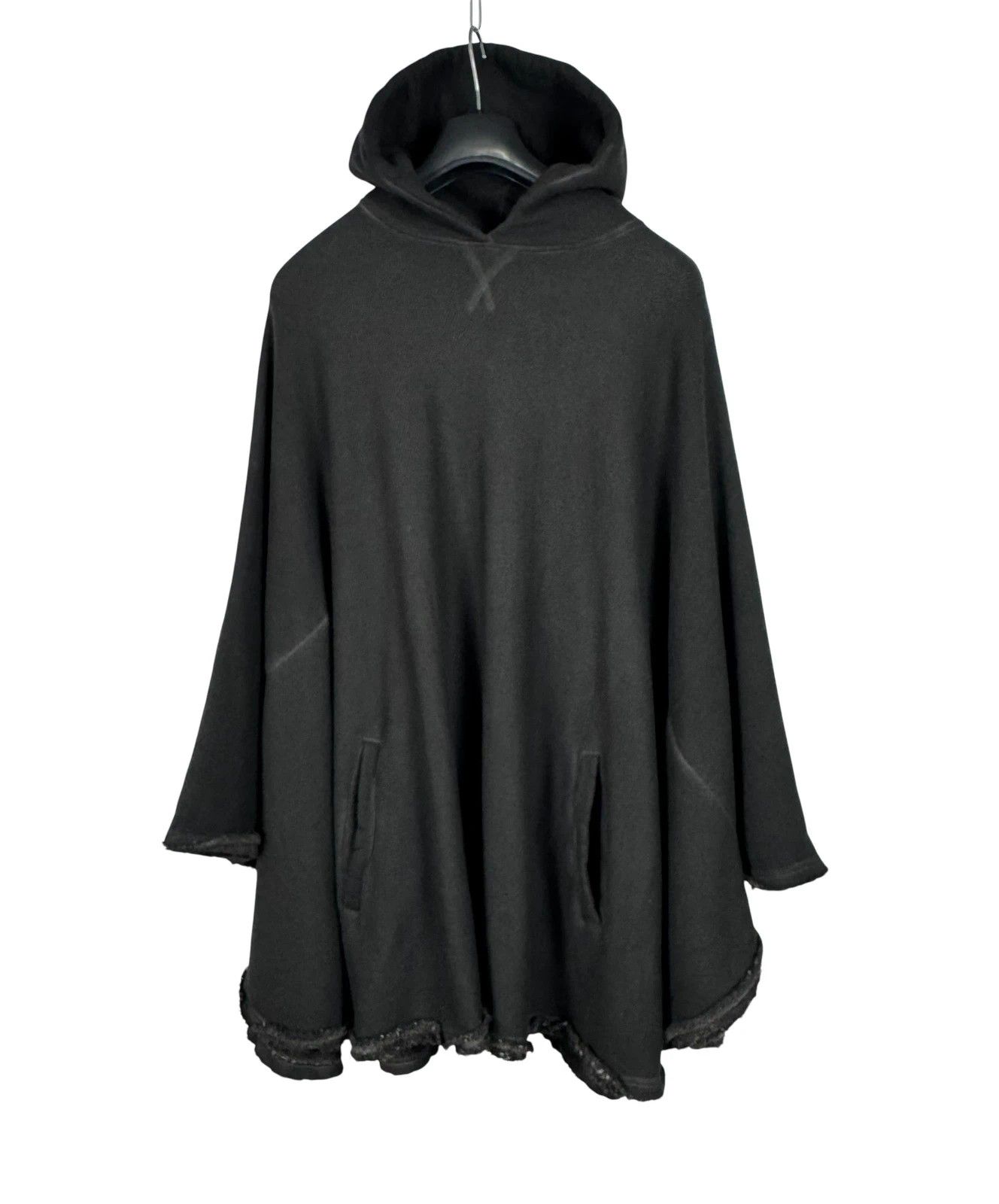 hannes roether Hannes Roether Poncho Hooded Cotton Garment Dyed One Size Size ONE SIZE - 10 Thumbnail