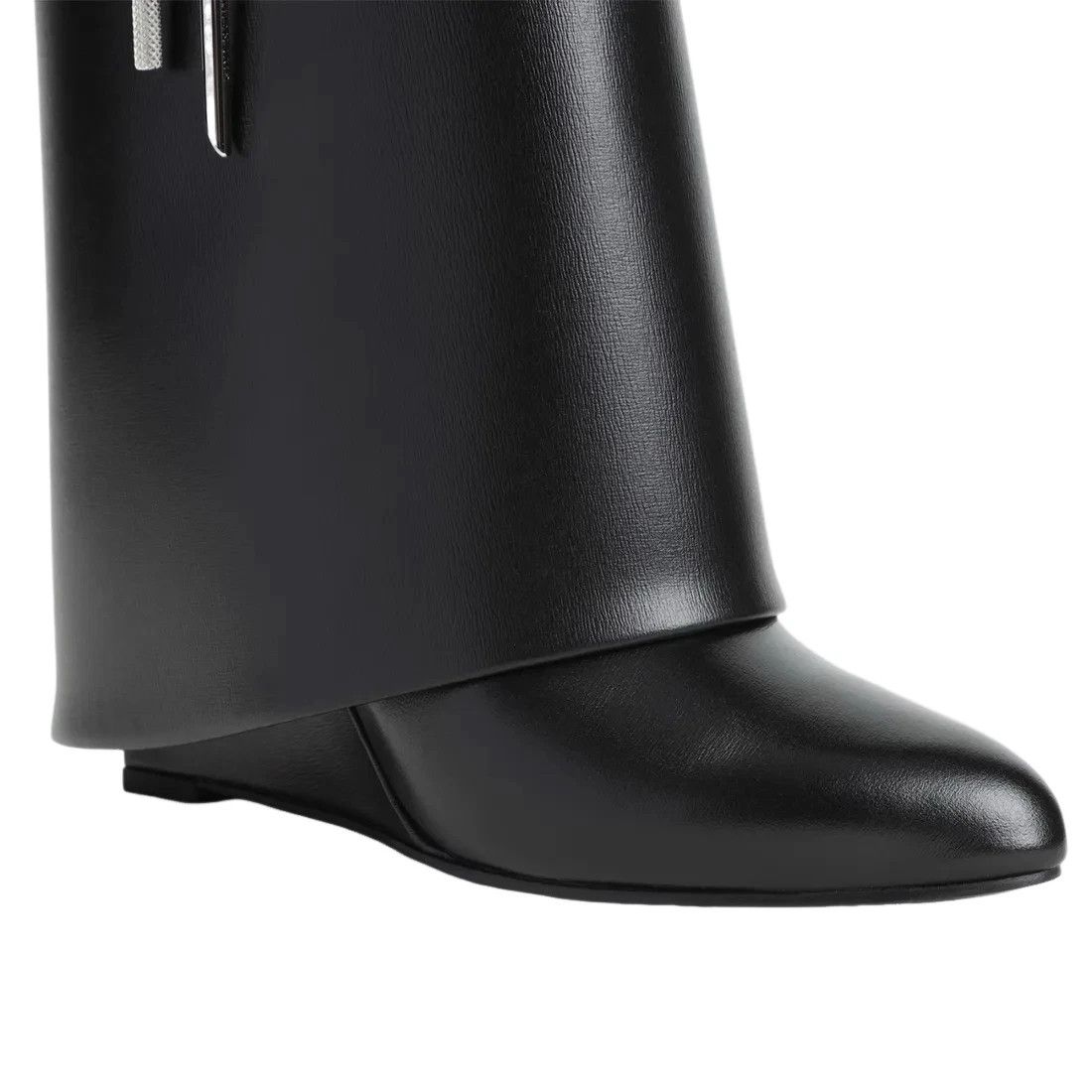 Givenchy GIVENCHY Shark Lock Black Leather 90mm Ankle Boots Size US 7 / IT 37 - 4 Thumbnail