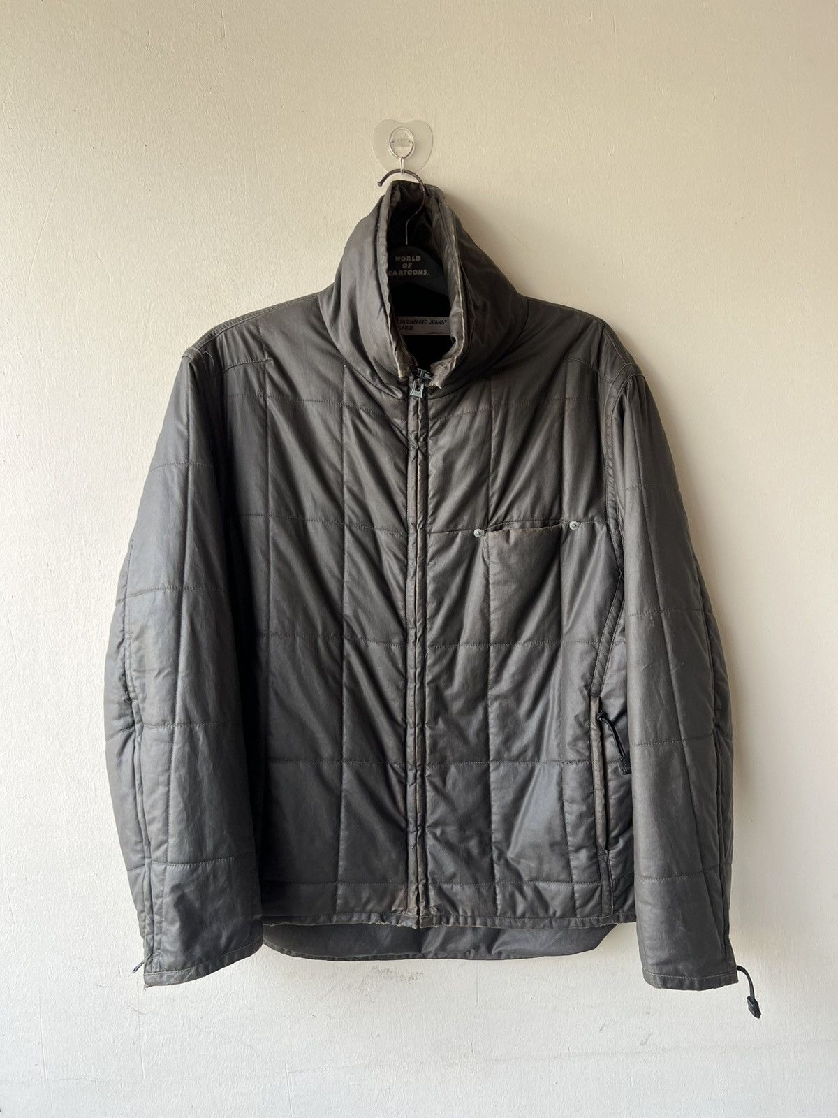 Levi's 2001 Levi’s Engineered Distress Fade Waxed Puffer Jacket Size US L / EU 52-54 / 3 - 2 Thumbnail