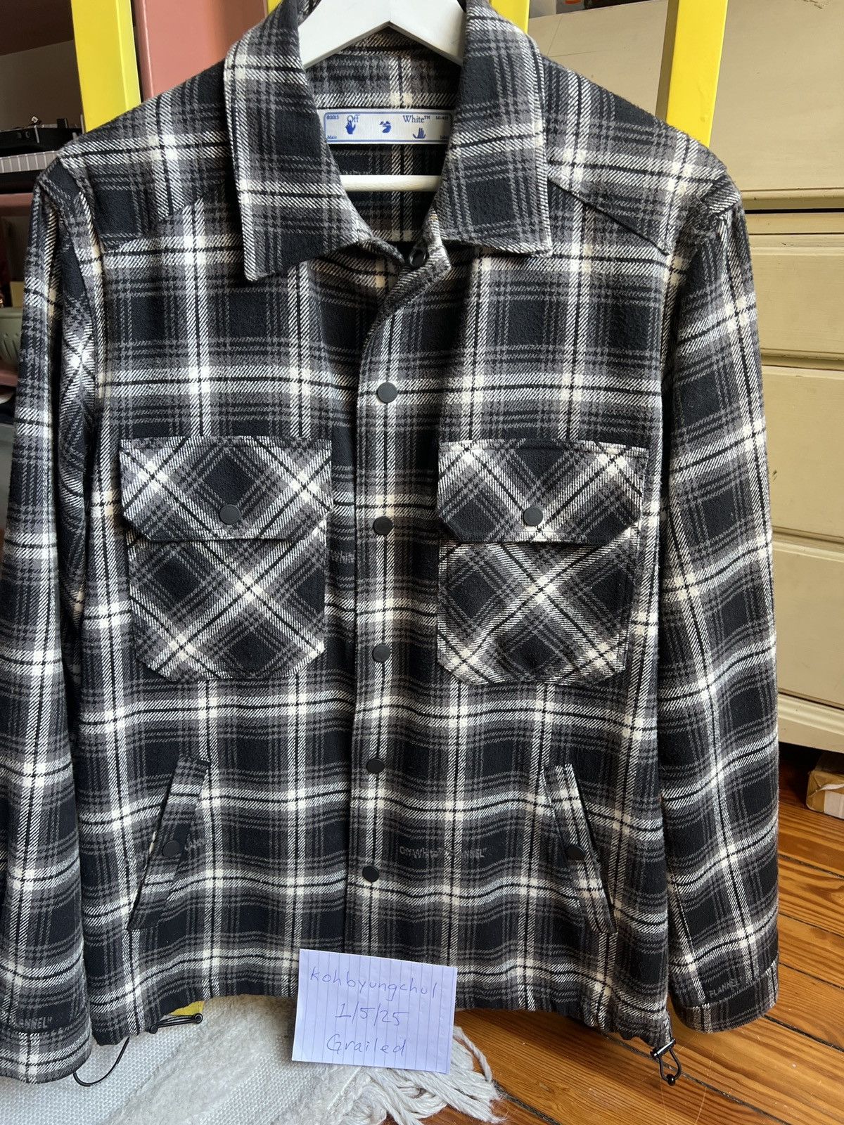 Off-White Off White Stencil Checked Shirt Jacket Size US M / EU 48-50 / 2 - 1 Thumbnail