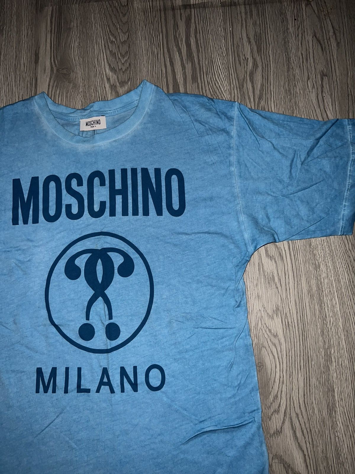 Moschino Moschino teen dyed blue t shirt 💙🌊 Size S / US 4 / IT 40 - 4 Thumbnail