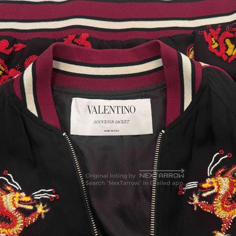 Valentino Valentino Golden dragon embroidered baseball jacket jacke Size US XXS / EU 40 - 3 Thumbnail