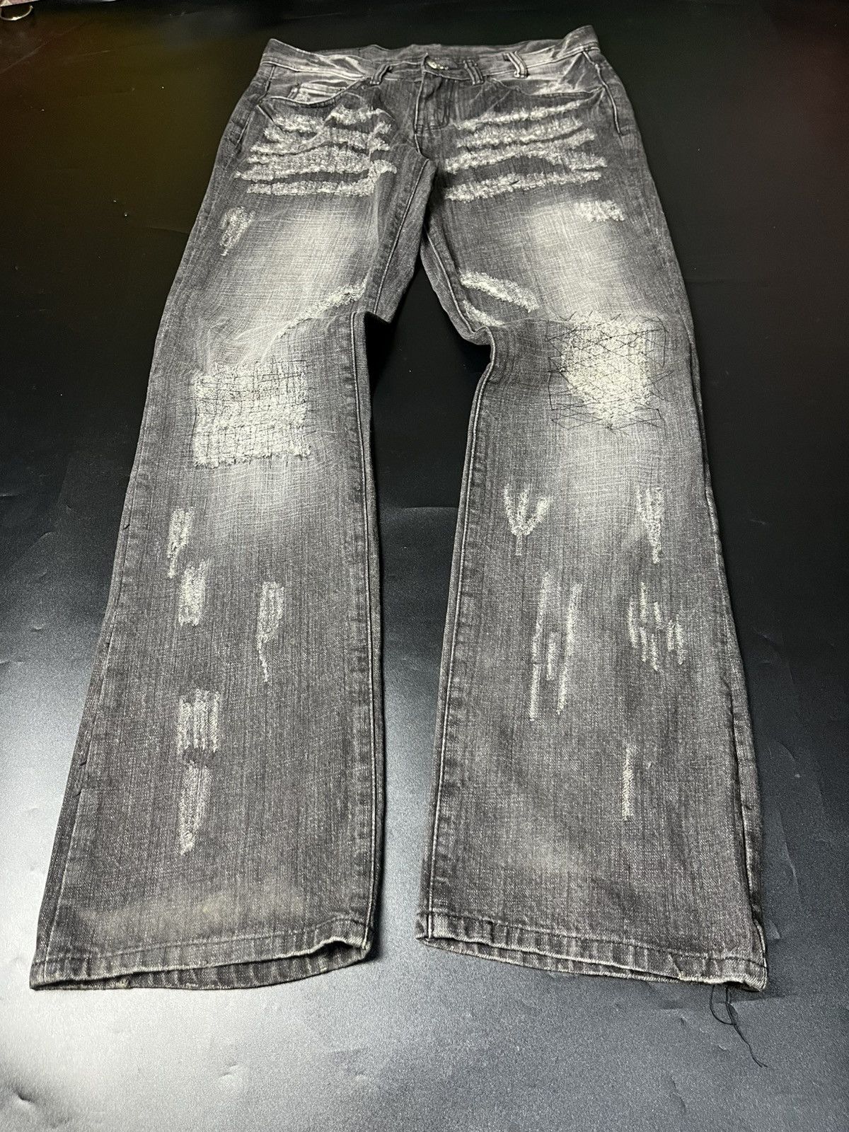If Six Was Nine × Japanese Brand × Le Grande Bleu (L.G.B.) Japanese Flared Soldberry Distressed punk Jeans Size US 32 / EU 48 - 3 Thumbnail