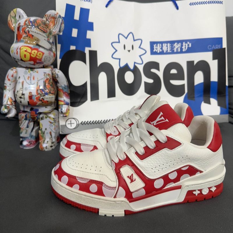 Louis Vuitton Yayoi Kusama x Louis Vuitton Red and White Sneakers 0089 Size US 7.5 / EU 40-41 - 1 Thumbnail