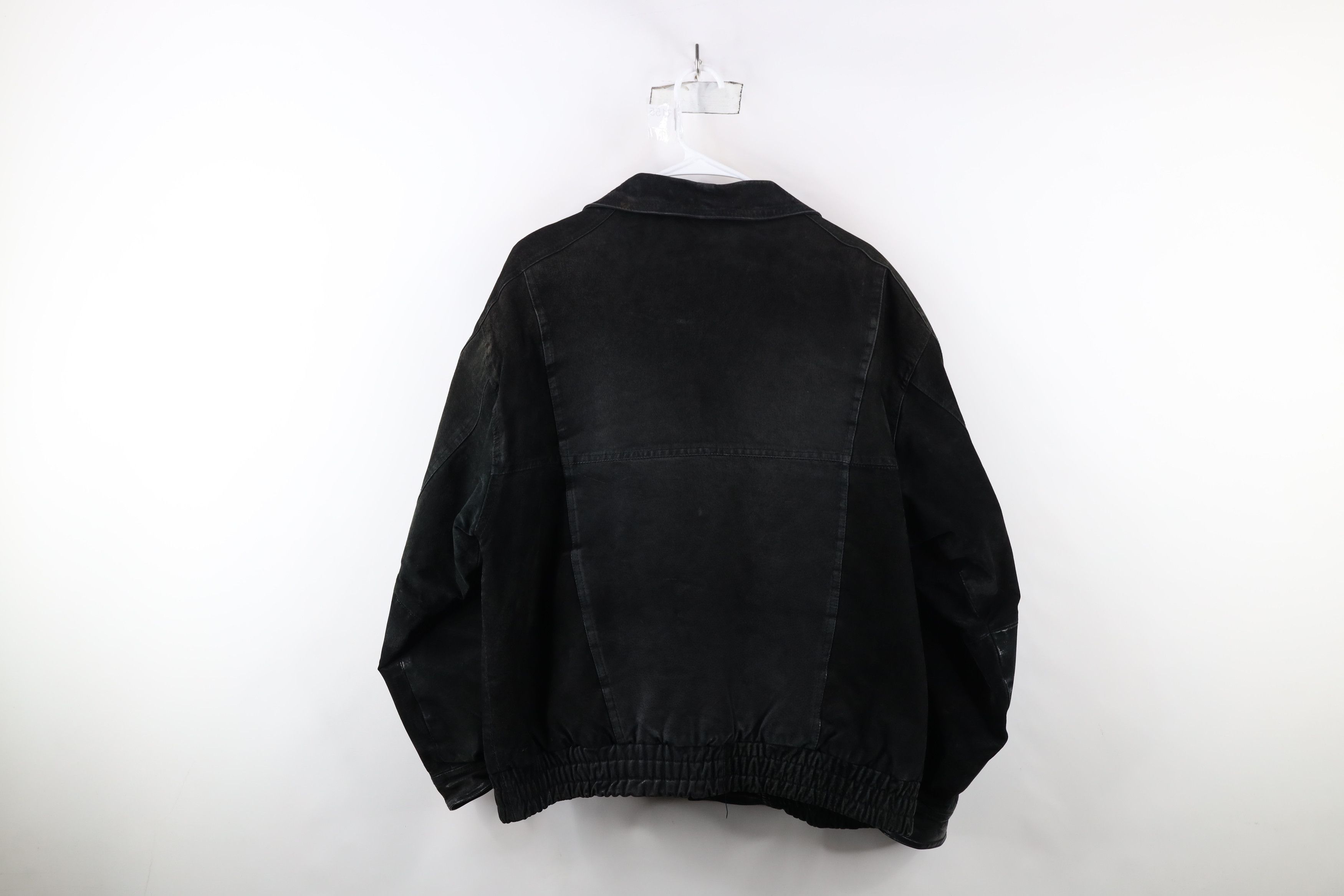 Vintage Vintage 90s Streetwear Suede Leather Bomber Jacket Black Size US M / EU 48-50 / 2 - 13 Thumbnail
