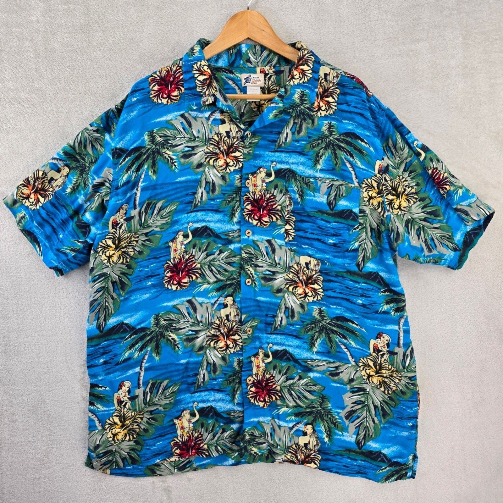 Cherokee Vintage Cherokee Waikiki Hawaiian Shirt XL Hula Girls Floral Size US XL / EU 56 / 4 - 1 Thumbnail
