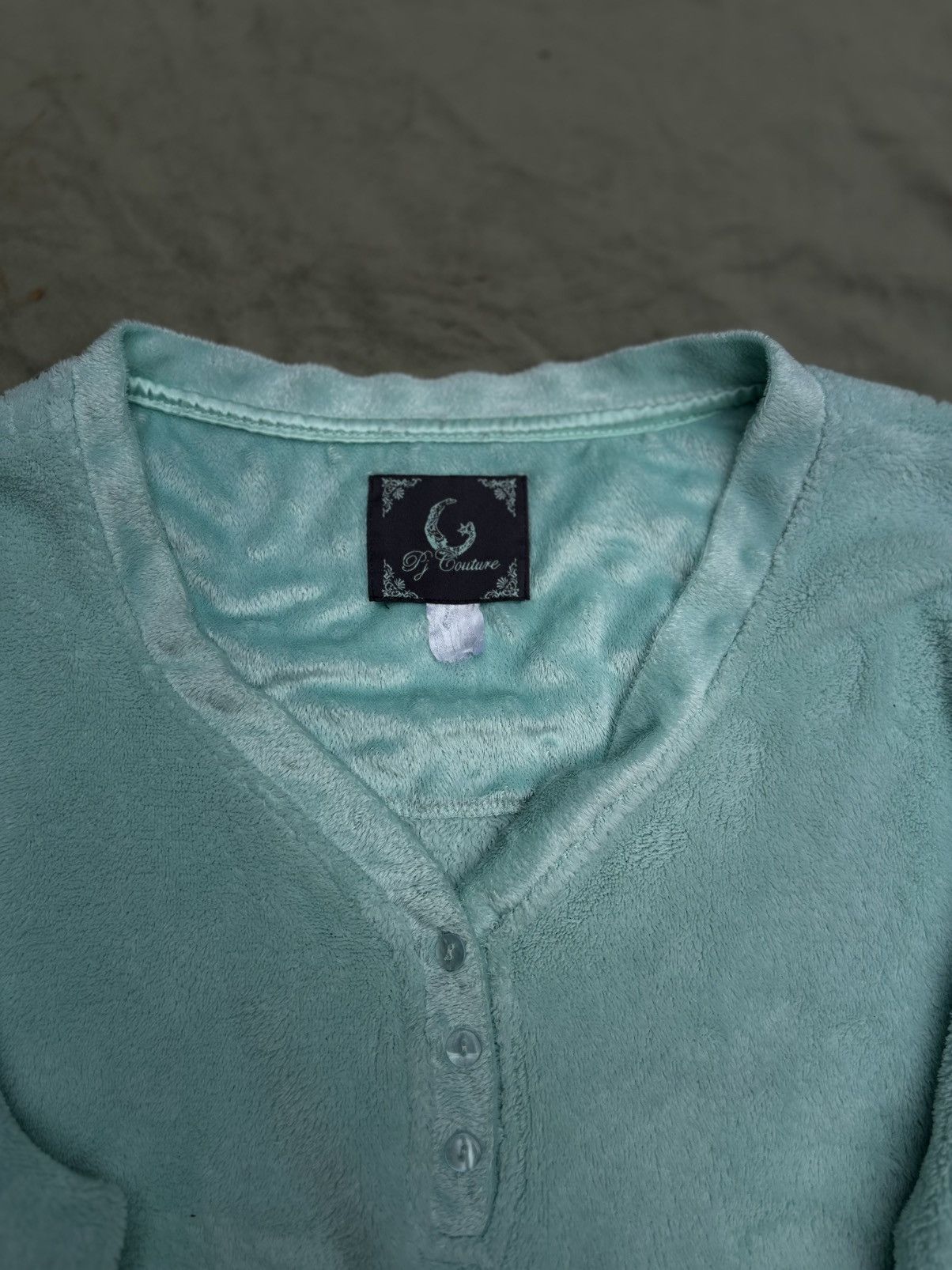 Other PJ Couture Mint Green Fleece Henley Size L / US 10 / IT 46 - 4 Thumbnail