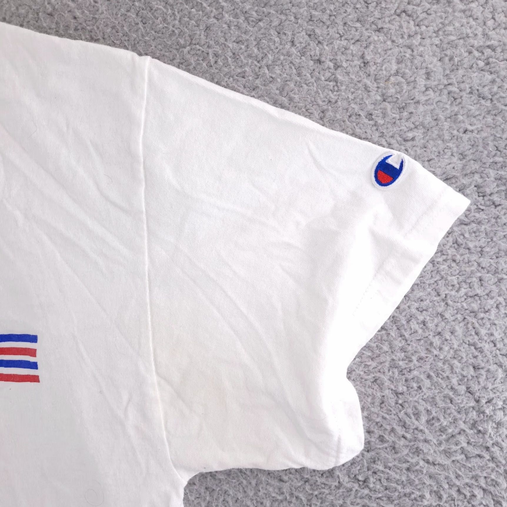 Champion Champion Shirt Womens Large White Cropped Oversize T-Shirt Crew Neck Size L / US 10 / IT 46 - 5 Thumbnail