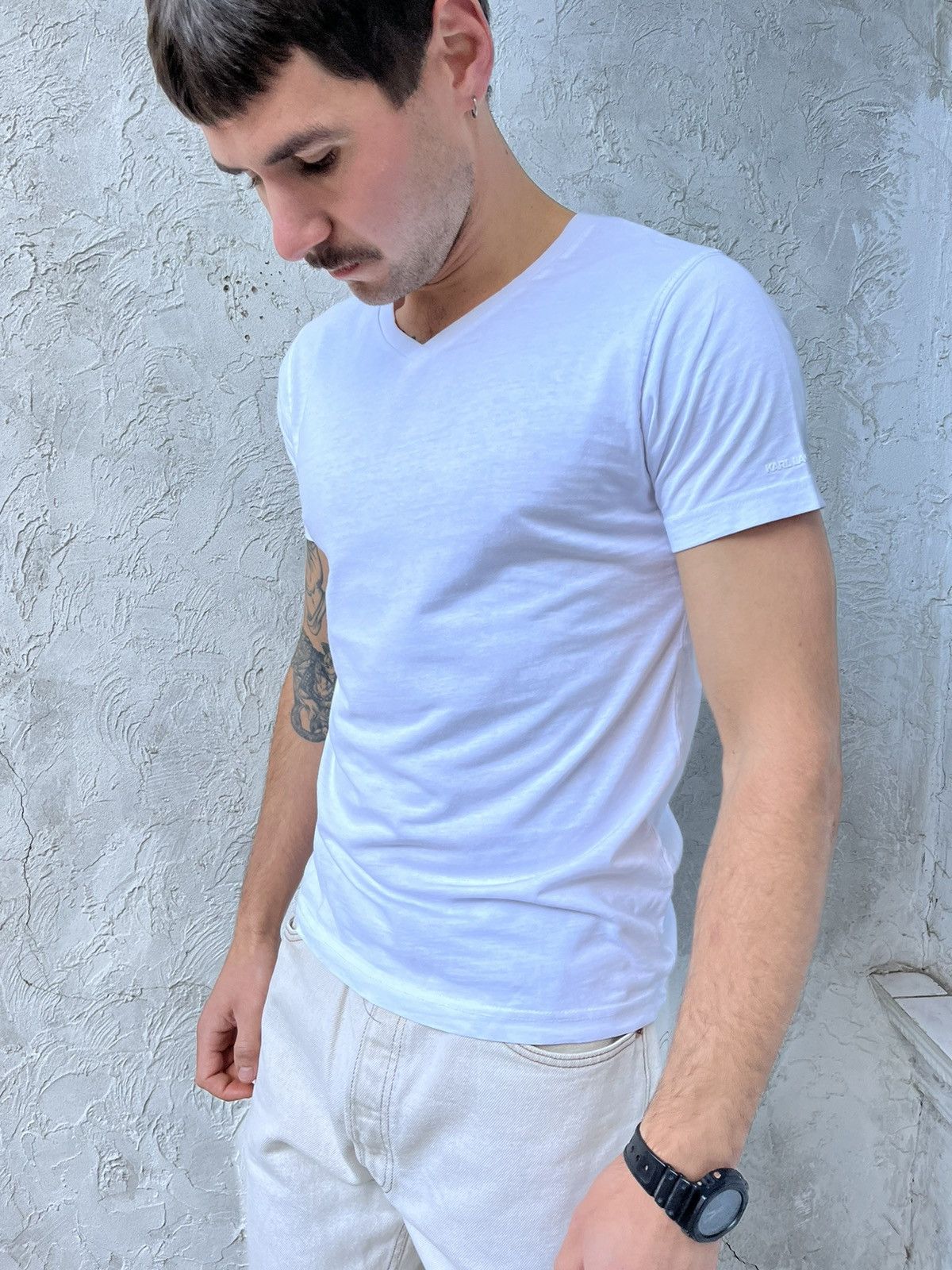 Karl Lagerfeld X 2 Karl Lagerfeld basic minimalism short sleeve t shirt tee Size US S / EU 44-46 / 1 - 2 Thumbnail