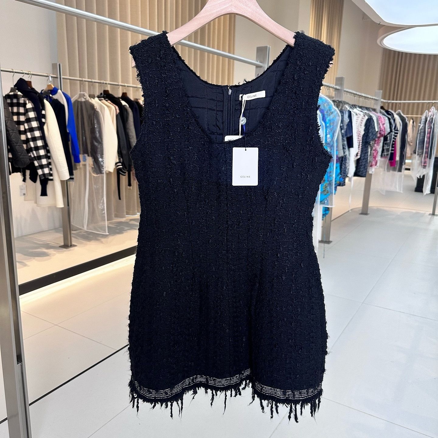 Celine CELINE Textured Sleeveless Mini Dress Size 40 Size M / US 6-8 / IT 42-44 - 1 Thumbnail