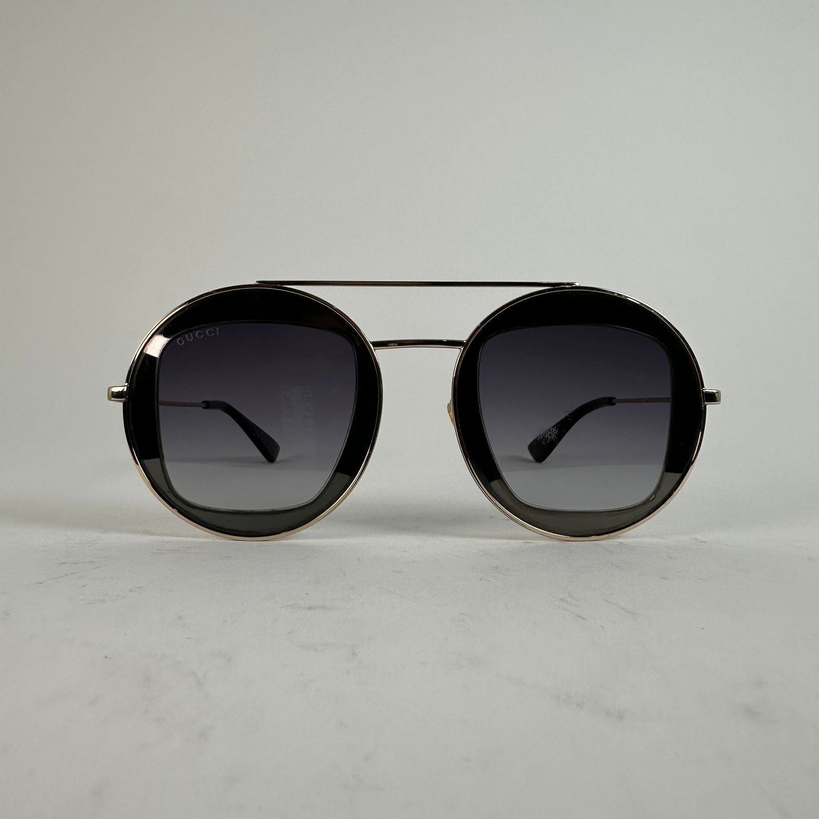 Gucci Gucci Gold Frame Circle Lense Glasses Size ONE SIZE - 2 Thumbnail
