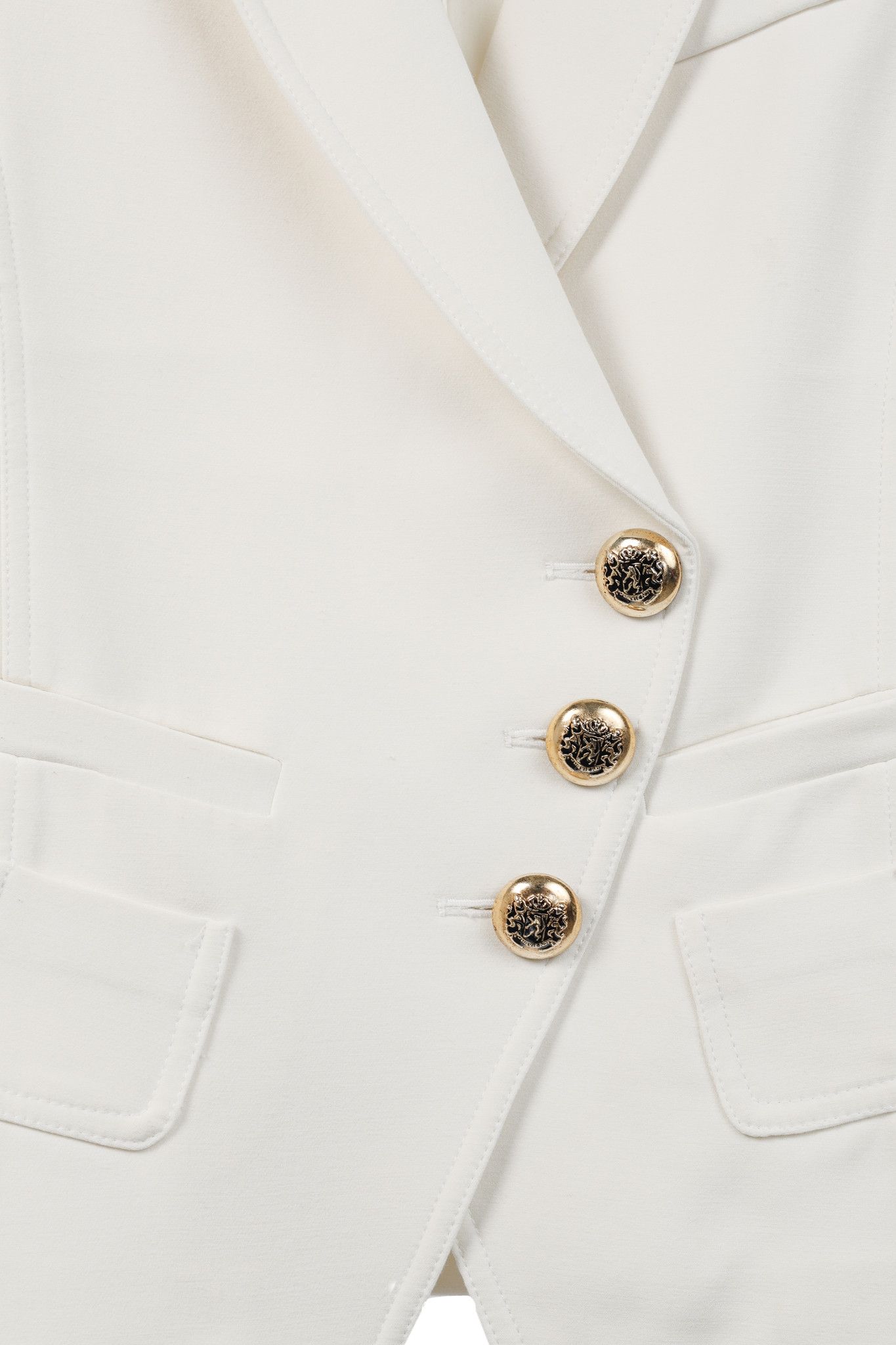 SMYTHE Smythe White Ponte 3-Button Wrap Blazer Size M / US 6-8 / IT 42-44 - 7 Thumbnail