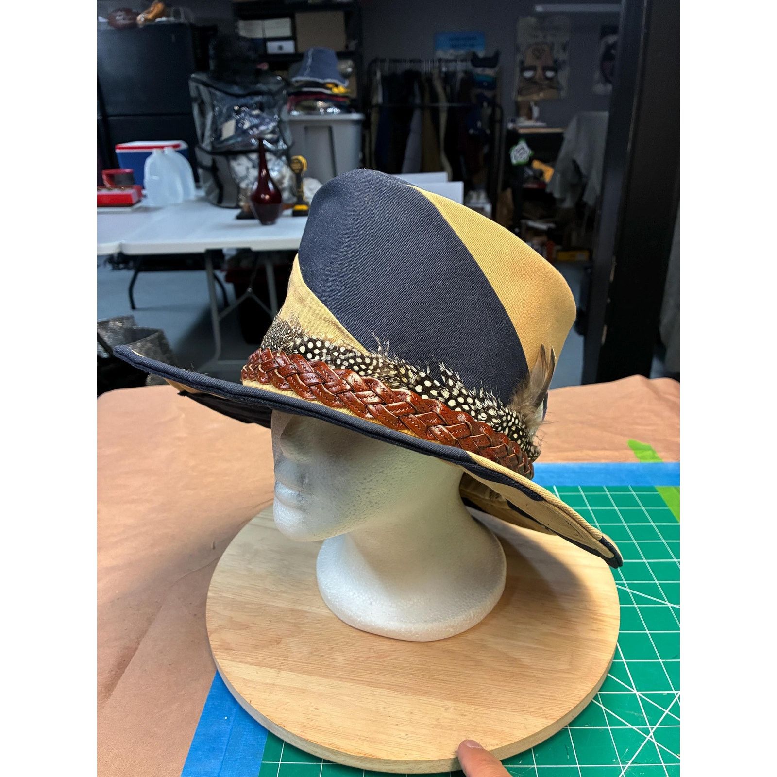 Other The Showman — Reclaimed Canvas Top Hat, Braided Leather Band Size ONE SIZE - 1 Thumbnail