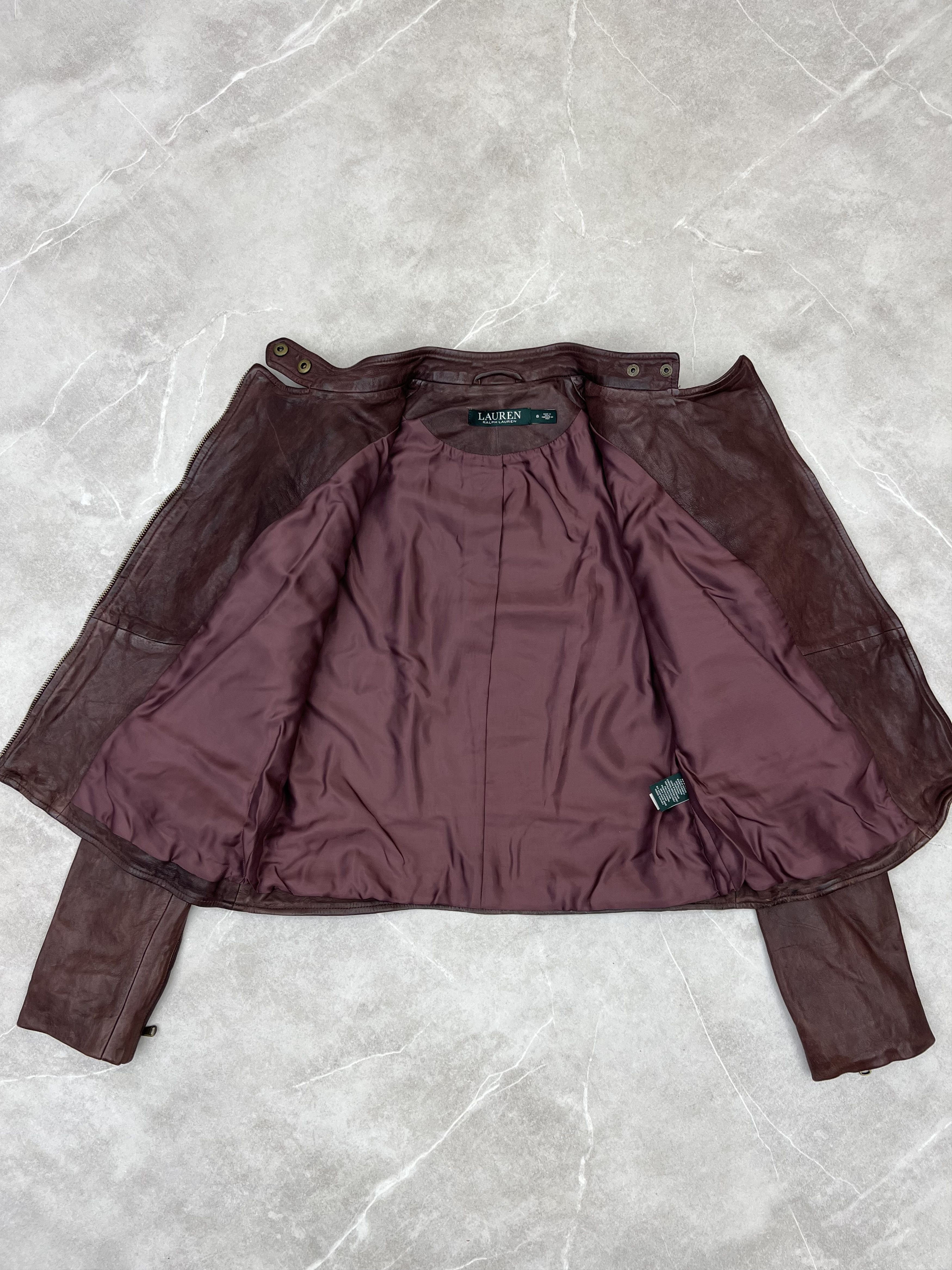 Lauren Ralph Lauren Lauren Ralph Lauren Tumbled Leather Moto Biker Jacket Size M / US 6-8 / IT 42-44 - 5 Thumbnail