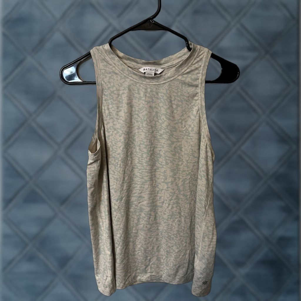Athleta Athleta Tank Top Womens S Beige Animal Print Sleeveless Yoga Athleisure Travel Size S / US 4 / IT 40 - 1 Thumbnail