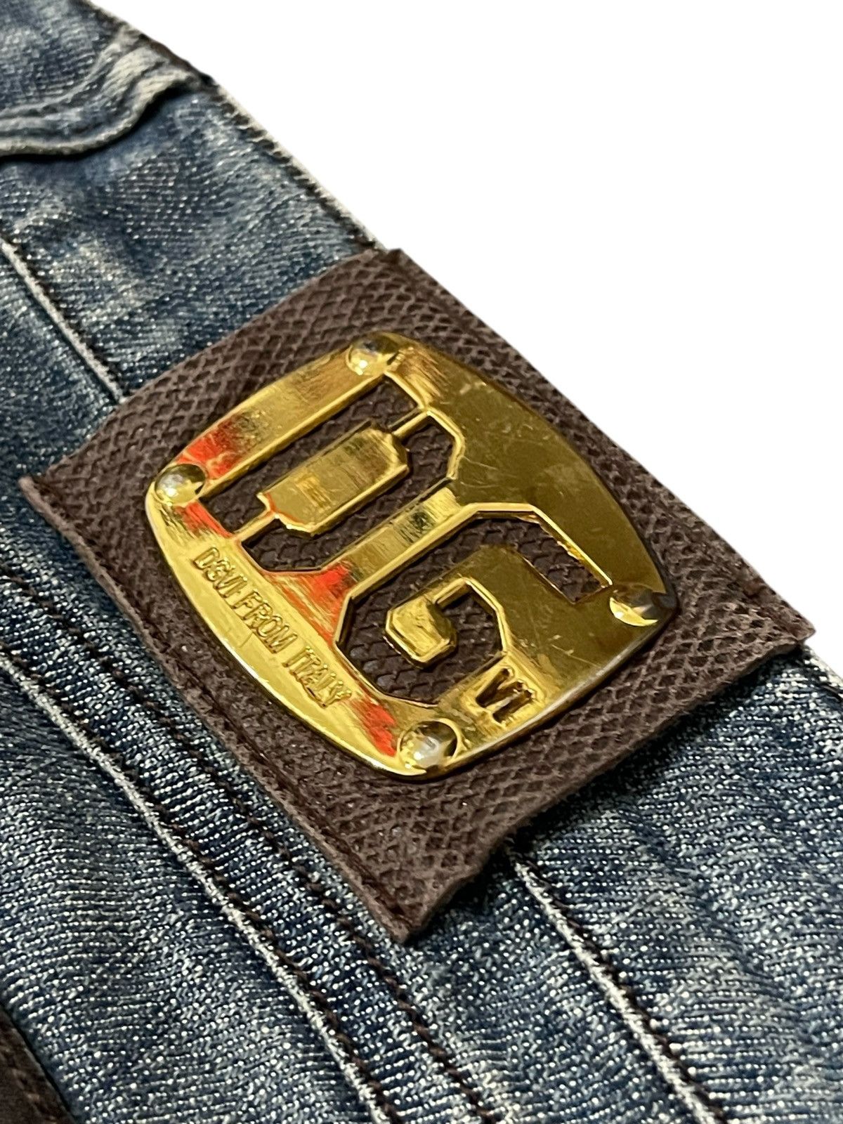 Vintage 2006 DGVI Leather Patch Wavy Brazilroxx Jeans Size US 31 - 14 Thumbnail