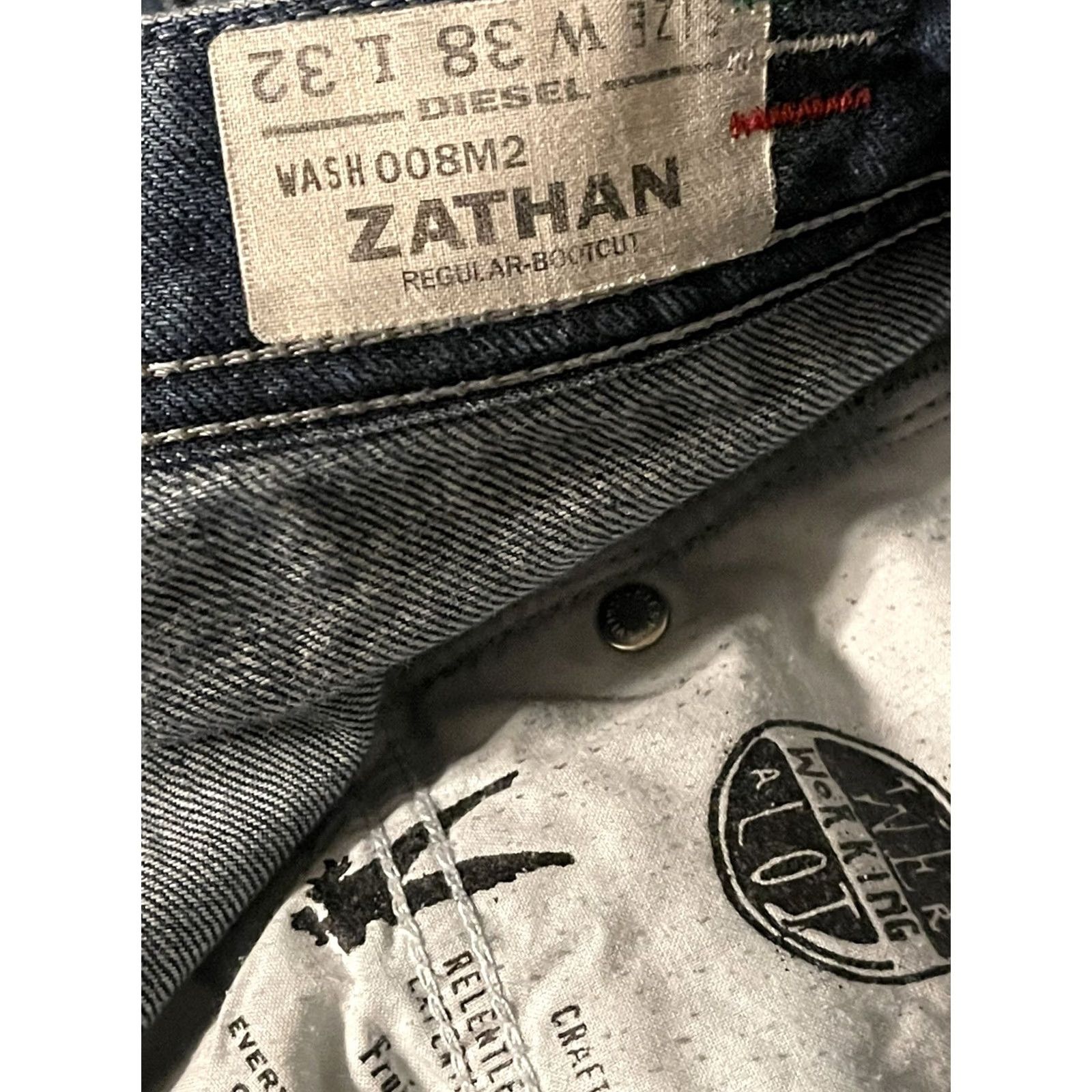 Diesel Diesel Made in Italy Zathan Regular Boot Cut Denim Jeans - Men's 38x31 Blue Cotton Denim Jeans Bootcut Regular 34x? Waist 39 Inseam 31 Inseam.png Size US 38 / EU 54 - 7 Thumbnail
