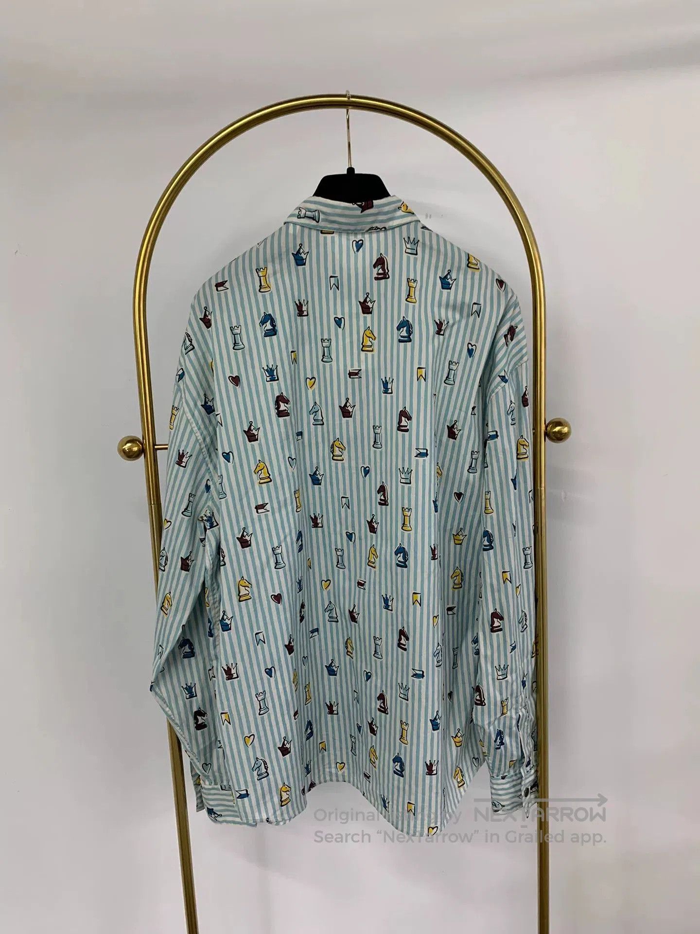 Hermes Hermes Blue Striped Horse Print Shirt. Size US M / EU 48-50 / 2 - 3 Thumbnail