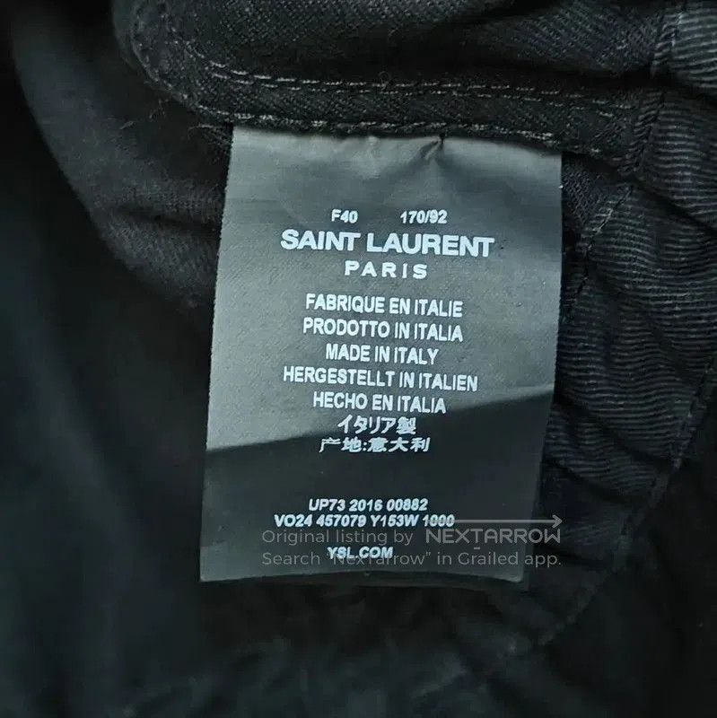 Yves Saint Laurent YSL Black Cotton Embroidered Long Coat . Size M / US 6-8 / IT 42-44 - 5 Thumbnail