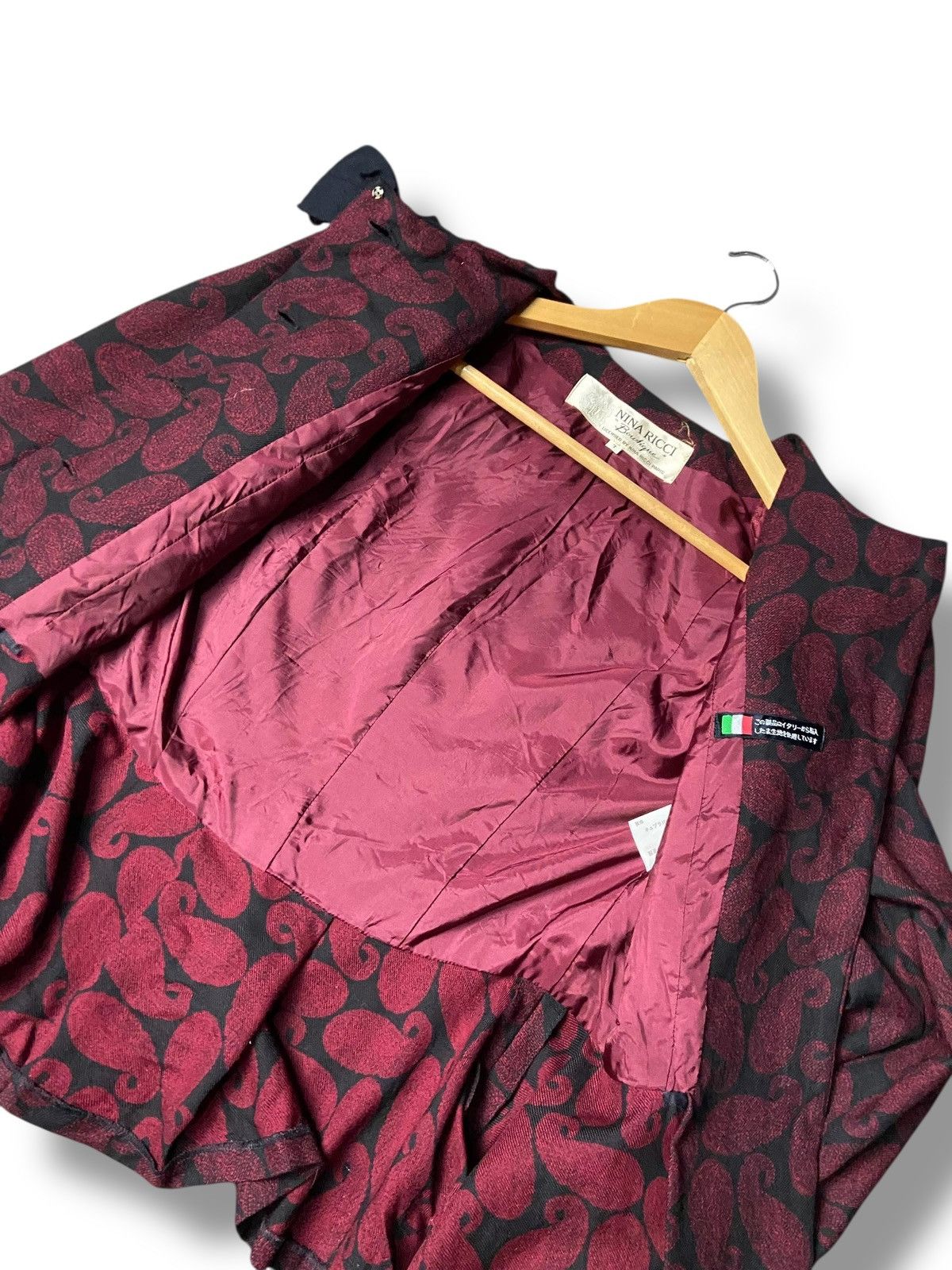 Nina Ricci Vintage Nina Ricci Paisley + Peplum Style Coat (167) Size XXS / US 00 / IT 34 - 5 Thumbnail