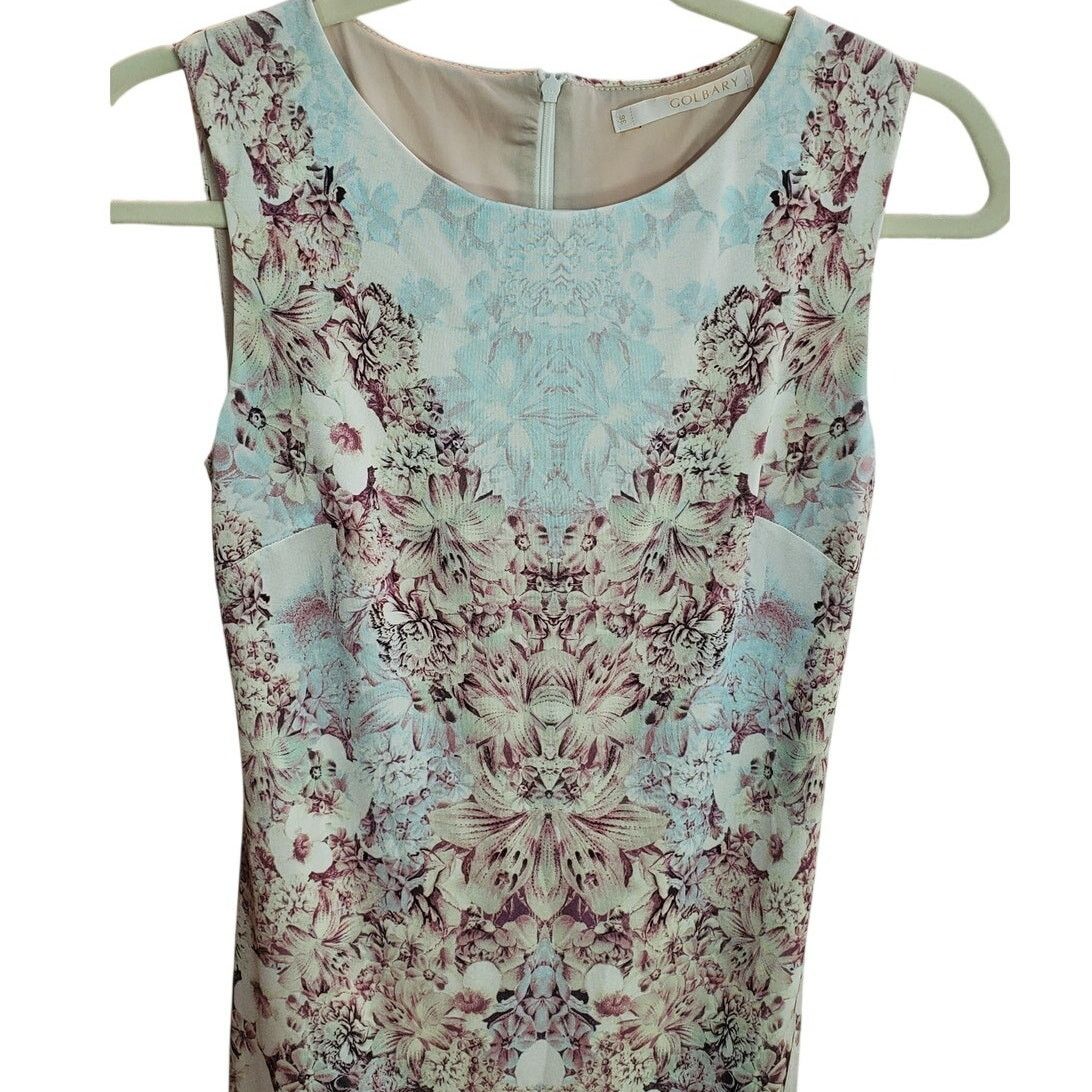 Other Golbary Pastel Floral Sleeveless Sheath Dress Lined Size 36 Size S / US 4 / IT 40 - 3 Thumbnail