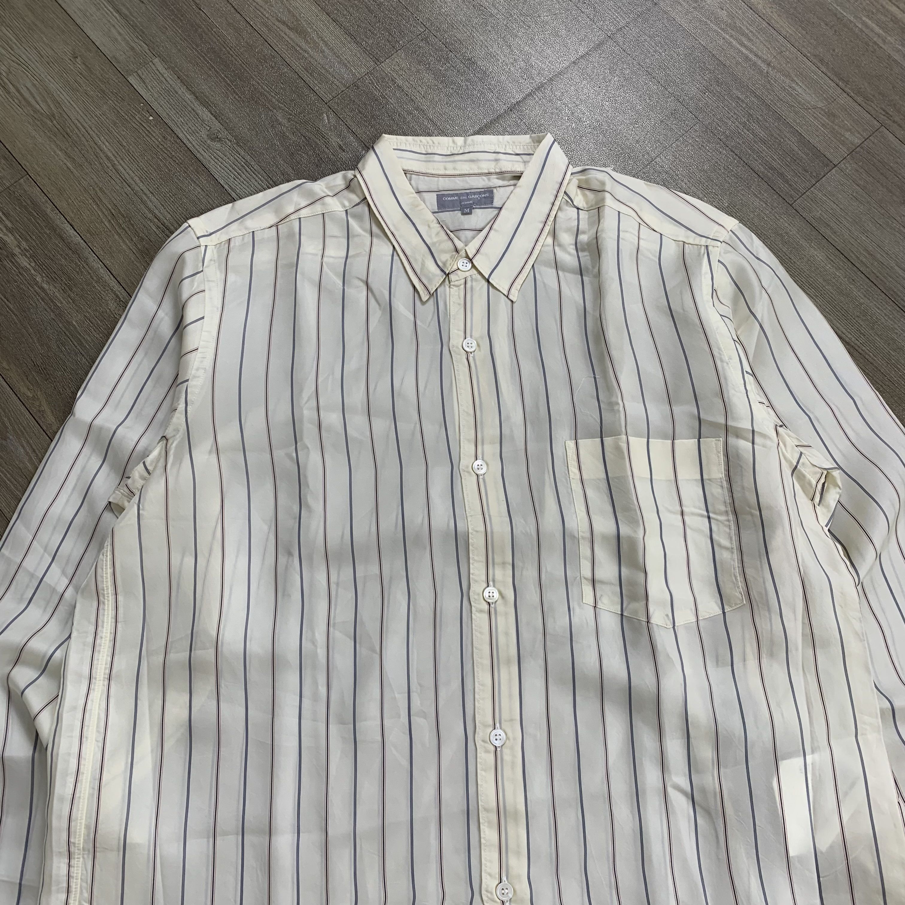 Comme des Garcons Homme AD20003 Comme des Garcons Homme Striped Long Shirt Size US M / EU 48-50 / 2 - 2 Thumbnail
