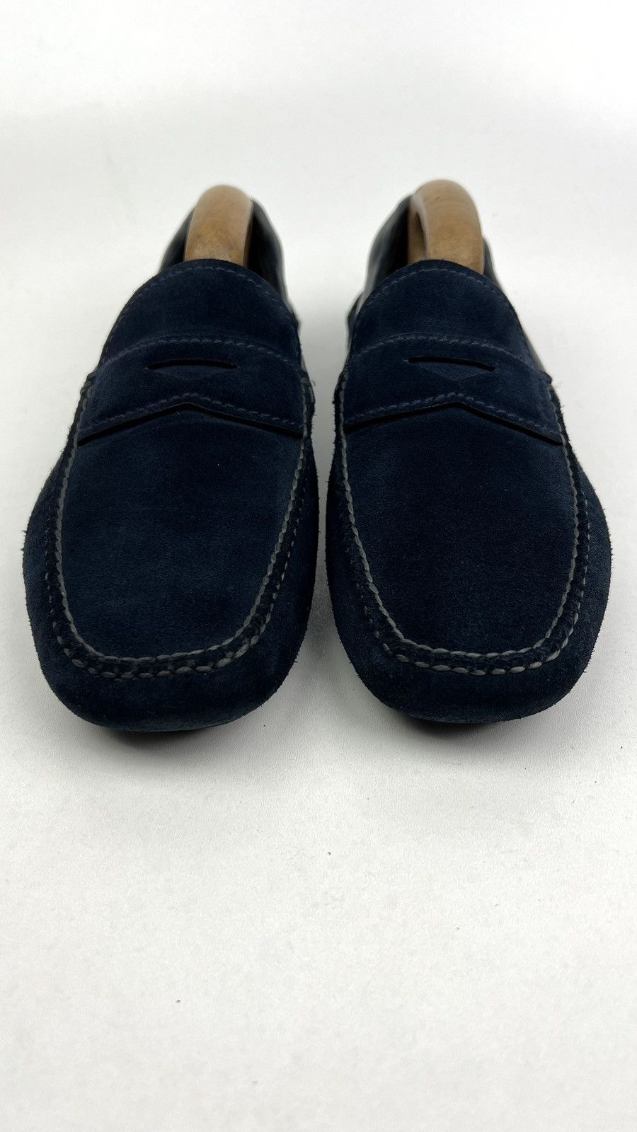 Prada PRADA Loafers Suede Penny Shoes Logo Dark Blue Men’s 2DD116 Size US 8 / EU 41 - 5 Thumbnail