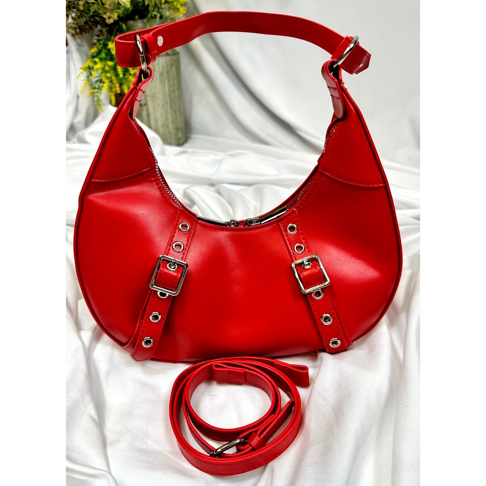 Other 8 Other Reasons Delphine Double Buckle Shoulder bag Red Size ONE SIZE - 4 Thumbnail