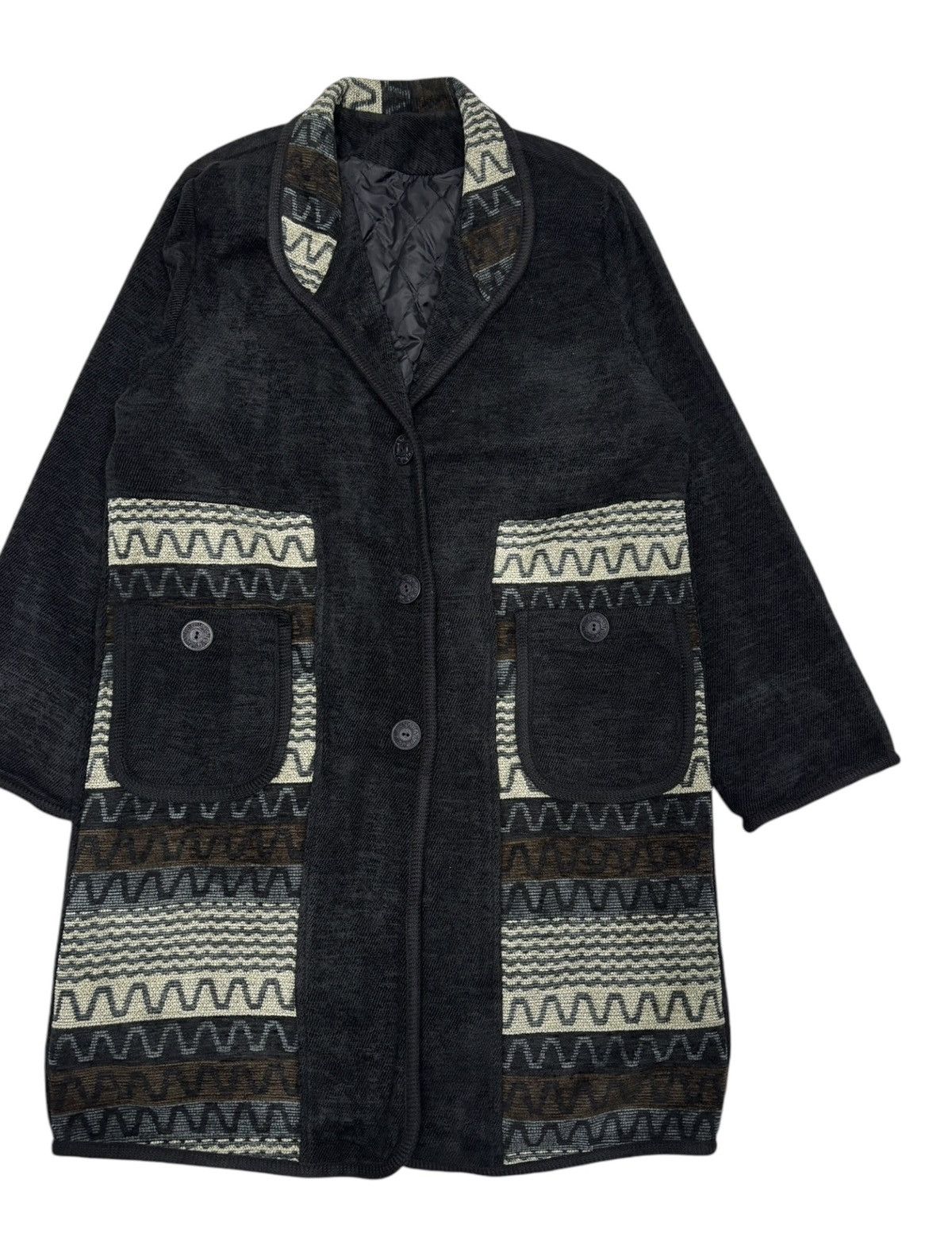 Native Vintage Tribal Pattern Wool-Blend Overcoat Boho Southwestern Size US M / EU 48-50 / 2 - 6 Thumbnail