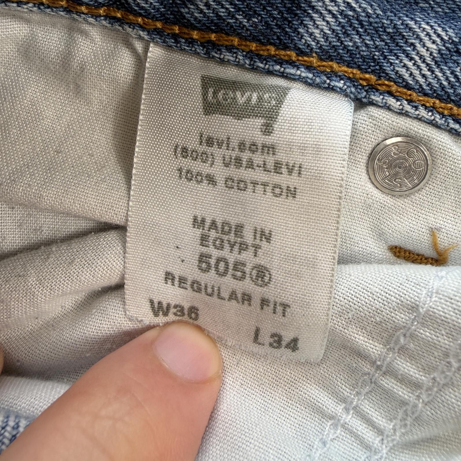 Levi's Levi’s 505 Regular Fit Light Wash Straight Leg Jeans 36x34 Size US 36 / EU 52 - 7 Thumbnail