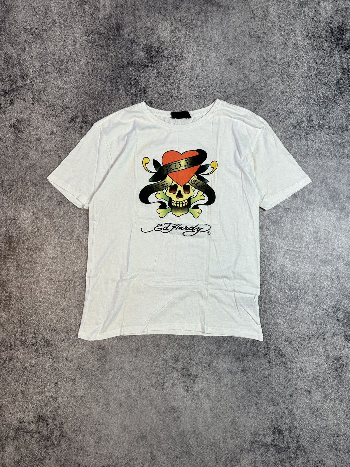 Christian Audigier × Ed Hardy Y2K Ed Hardy Christian Audigier Logo T-shirt Avant Garde Vtg Size US XL / EU 56 / 4 - 1 Thumbnail