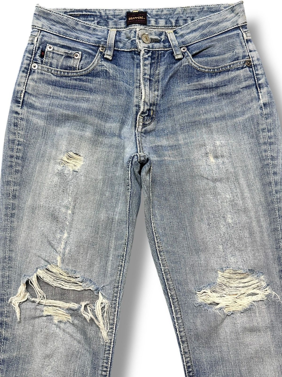 Japanese Brand Brappers Vintage Distressed Jean With Bootcut Style & Faded Size US 28 / EU 44 - 3 Thumbnail