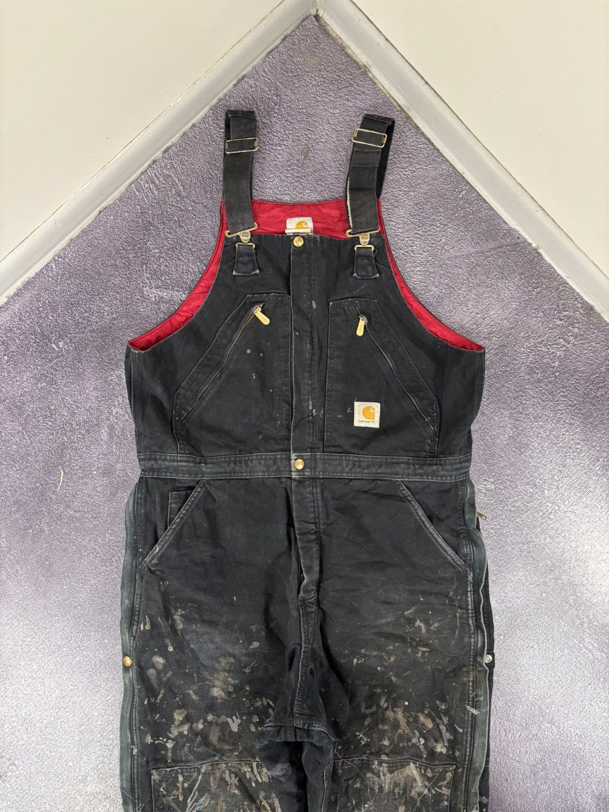 Carhartt Vintage Carhartt R38 BLK Bib Overalls Double Knee Insulated Size US 40 / EU 56 - 10 Thumbnail